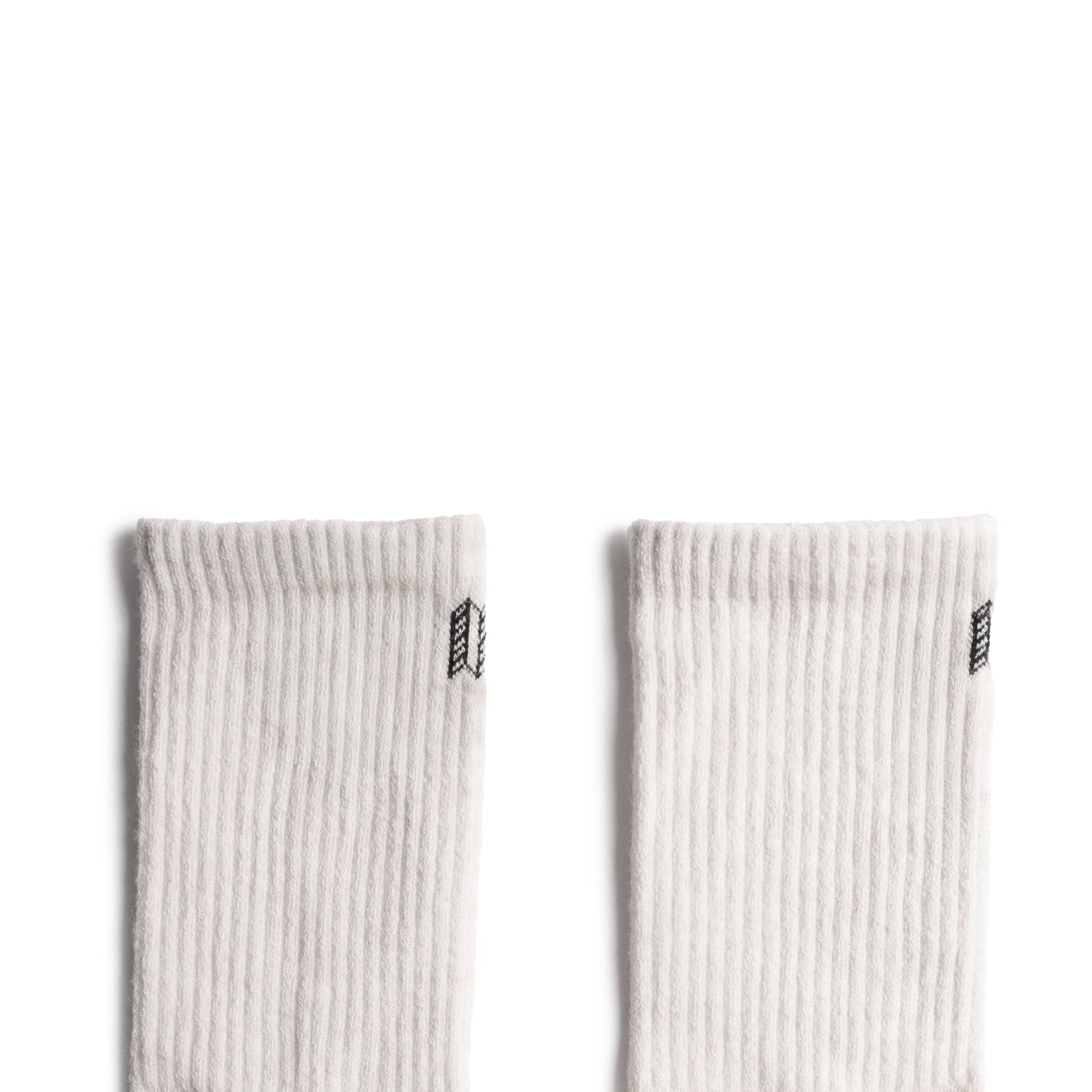Detail shot of Topo Designs Sport Socks Mid in "Bone White"