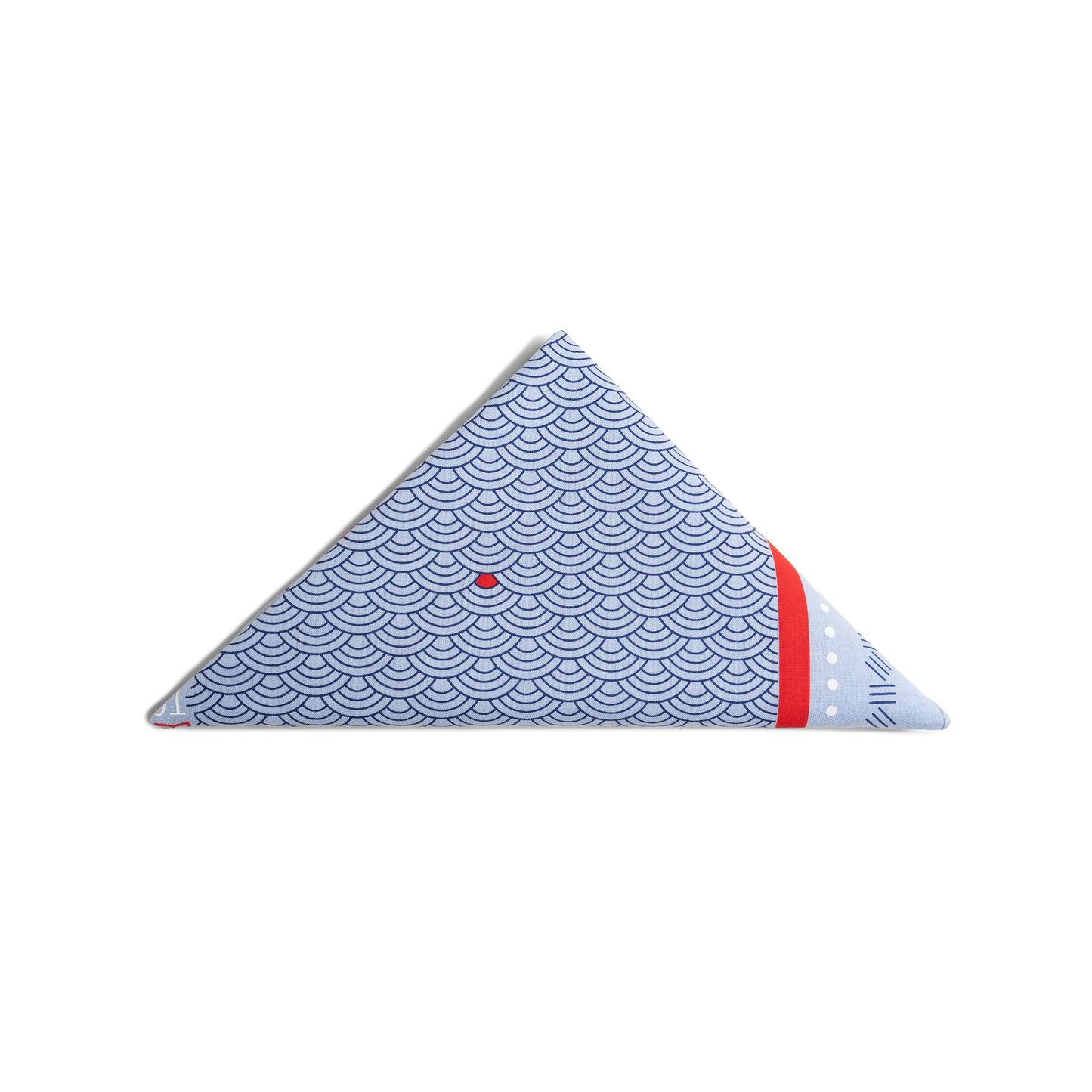 Triangle folded image of Topo Designs x Pine Printshop EBB Bandana in "Light Blue"