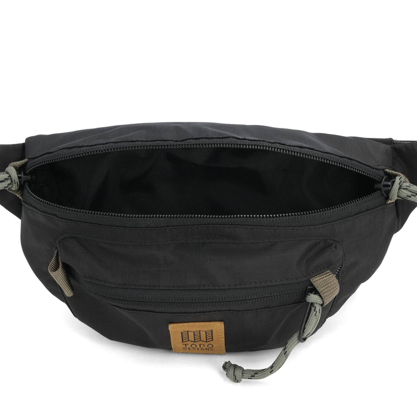 General Detail shot of Topo Designs Mountain Waist Pack in "Black / Neutral"