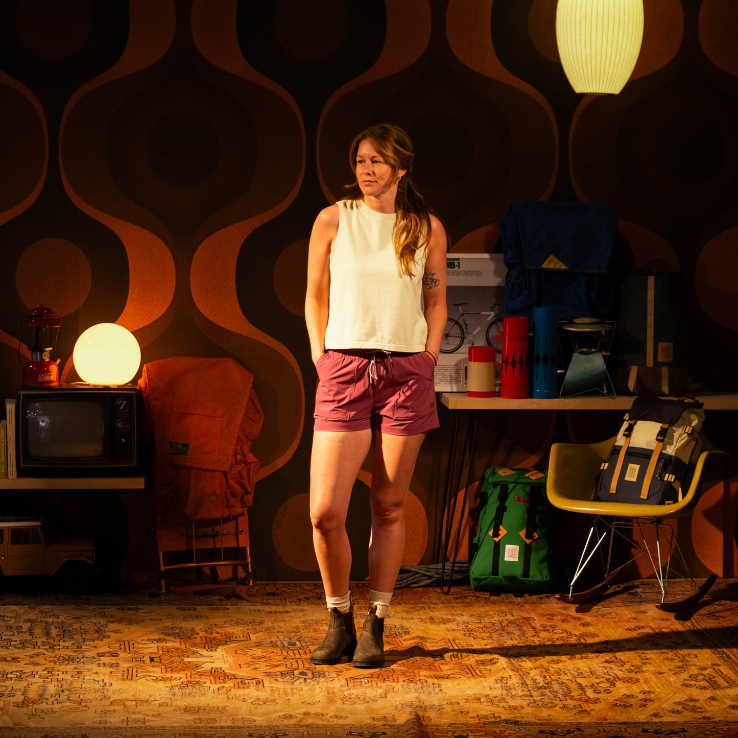 General on model image of female model wearing Topo Designs Dirt Tank - Women's