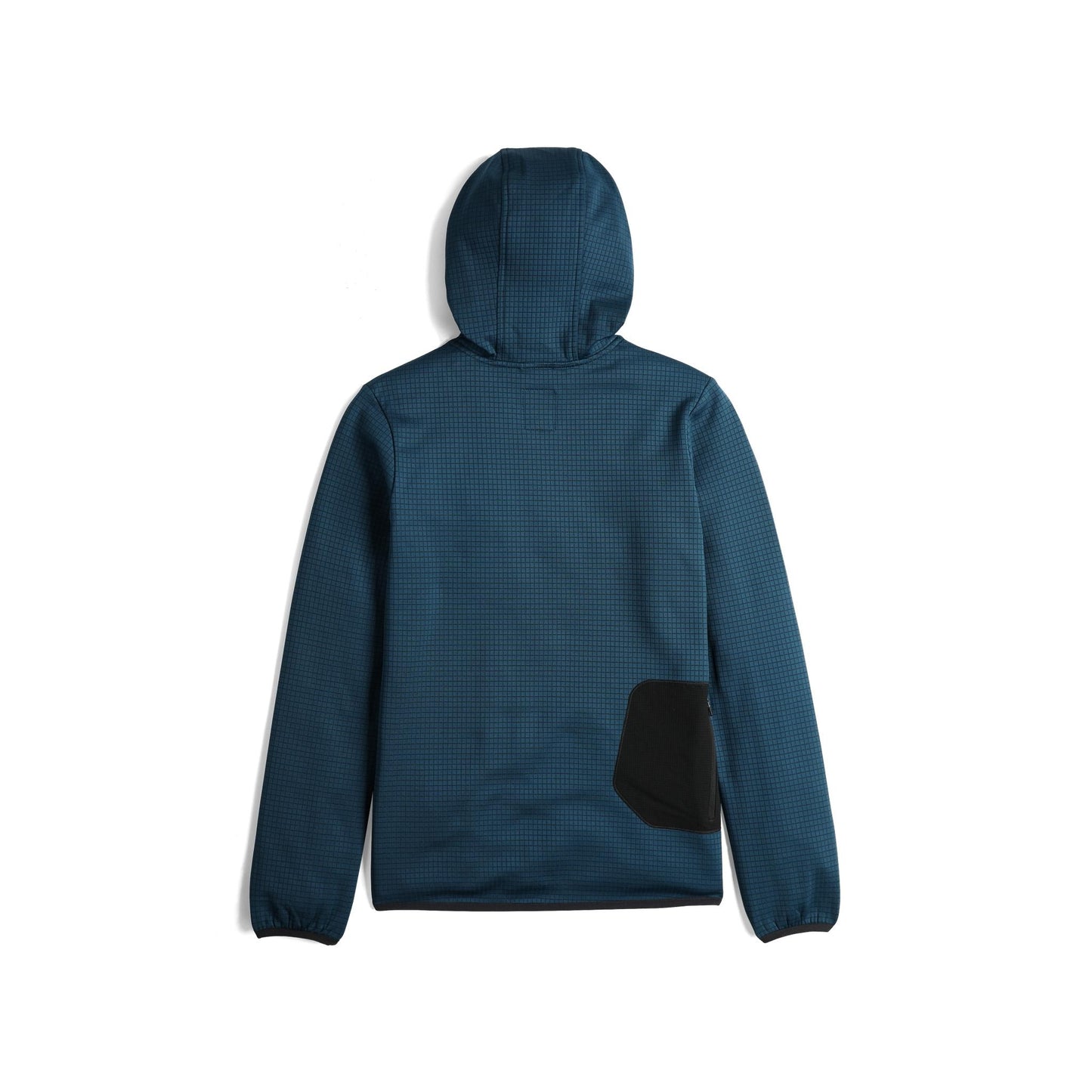Back View of Topo Designs Global Midlayer Hoodie - Women's in "Pond Blue"