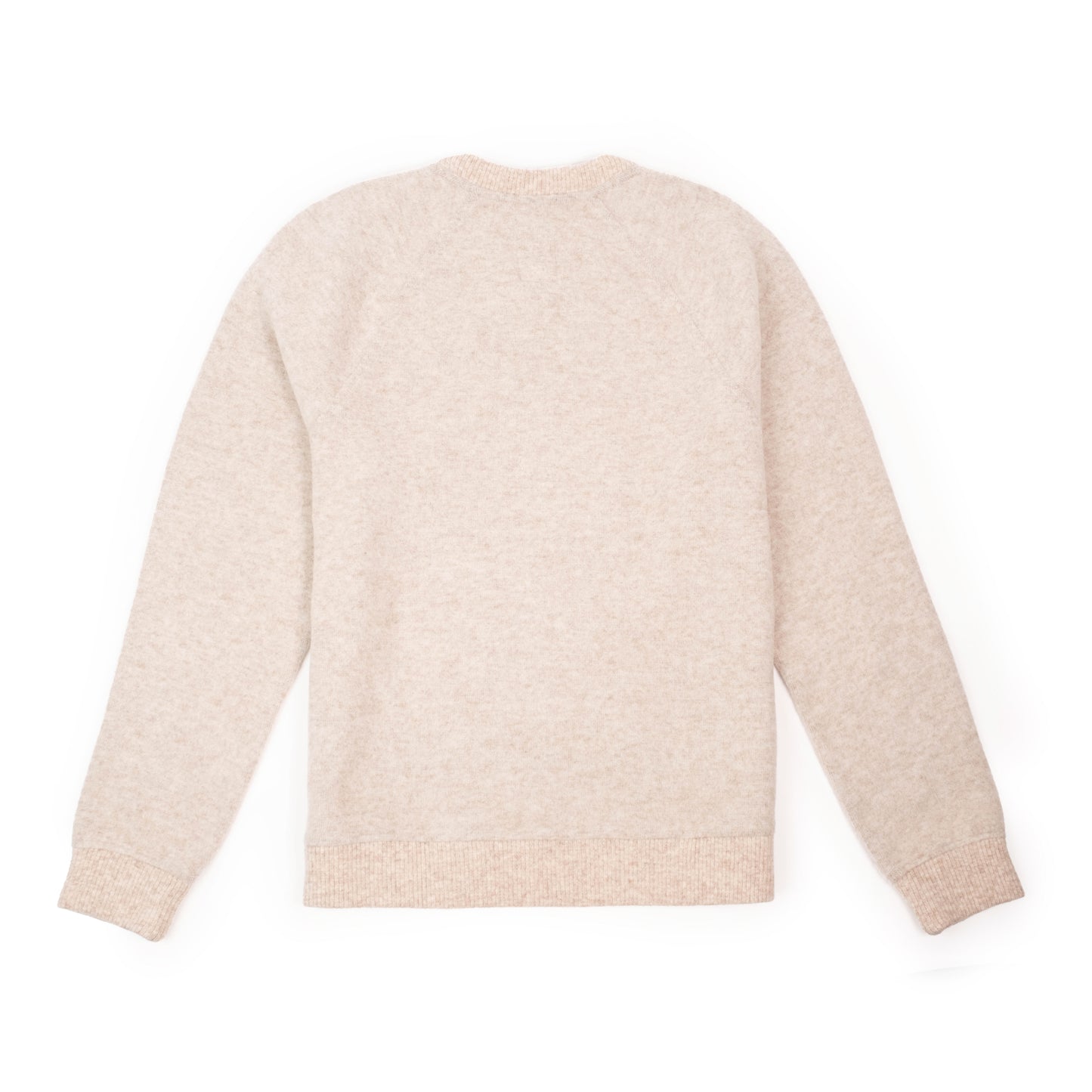 Back View of Topo Designs Global Wool Sweater - Men's in "Oatmeal"