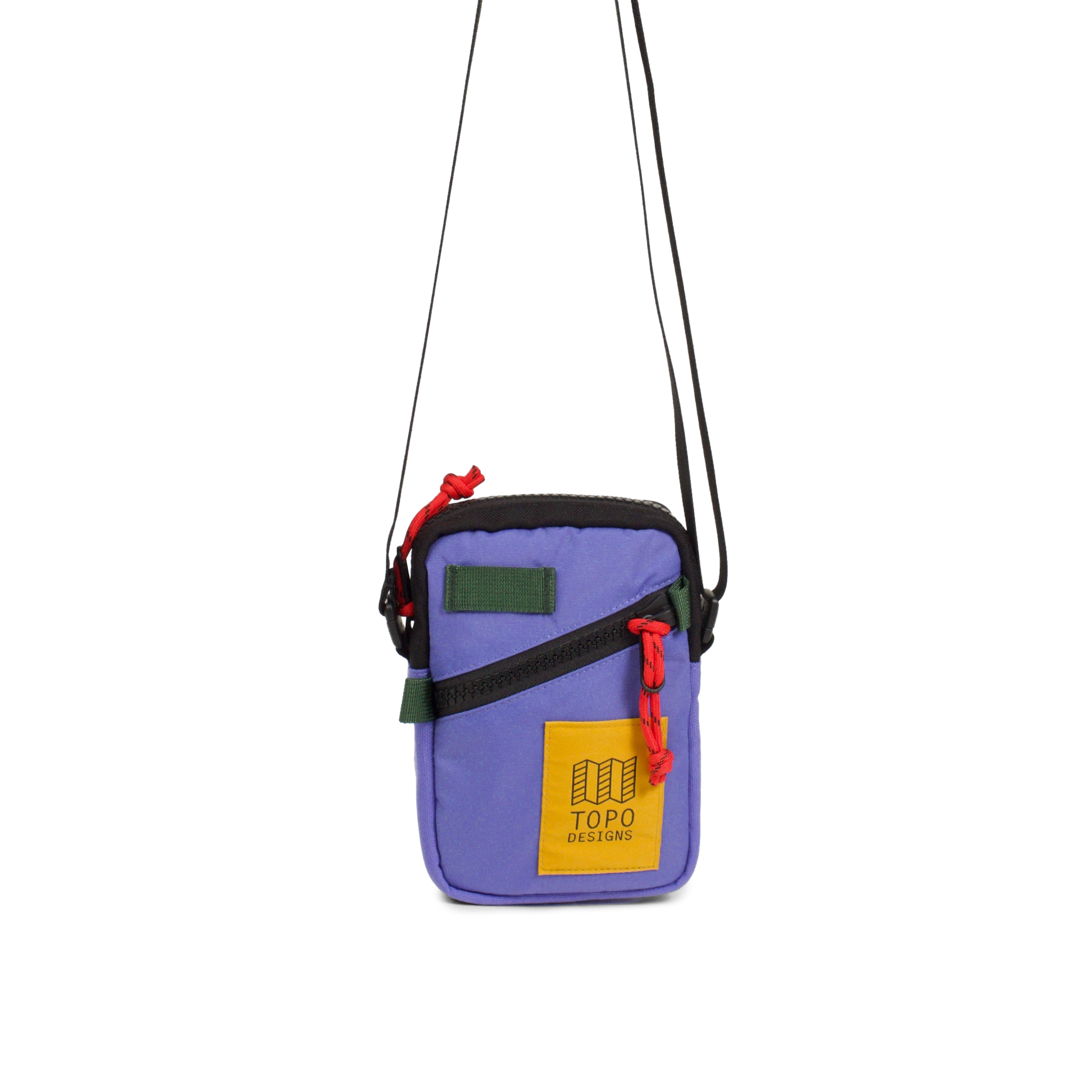 Front View of Topo Designs Mini Shoulder Bag in "Very Peri / Forest"