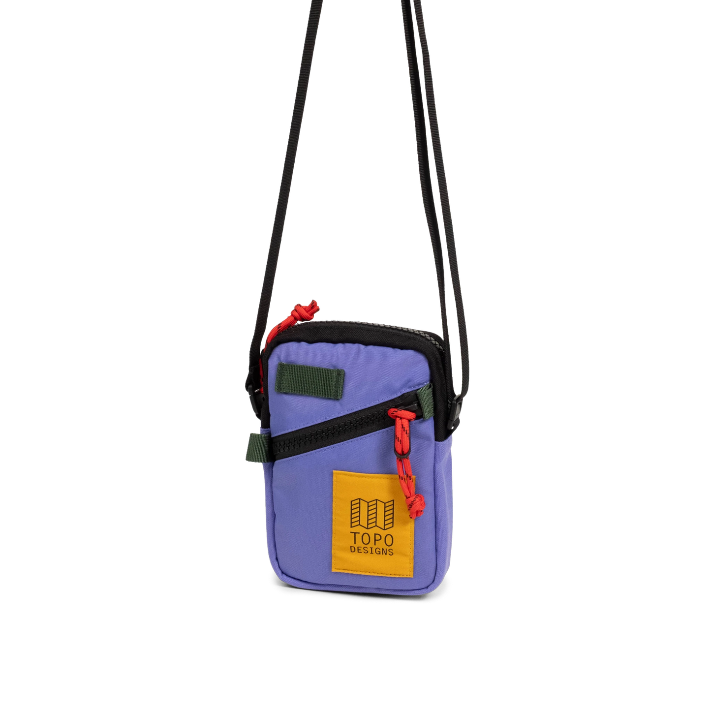 Front View of Topo Designs Mini Shoulder Bag in "Very Peri / Forest"