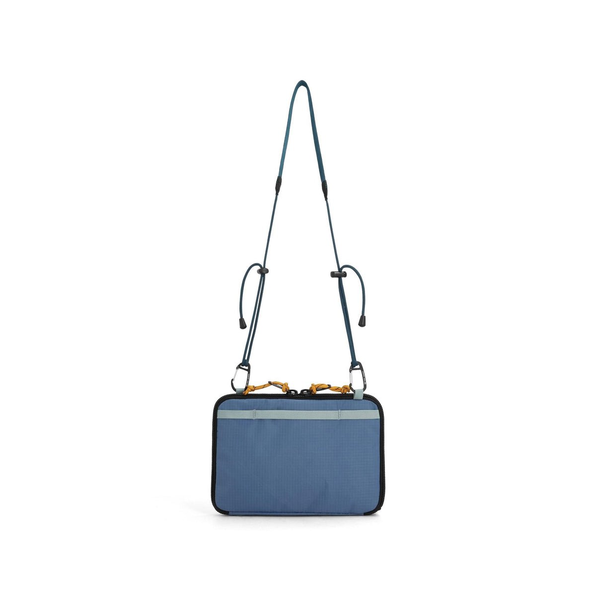Back View of Topo Designs All Adventure Accessory Bag in "Stone Blue / Forest"