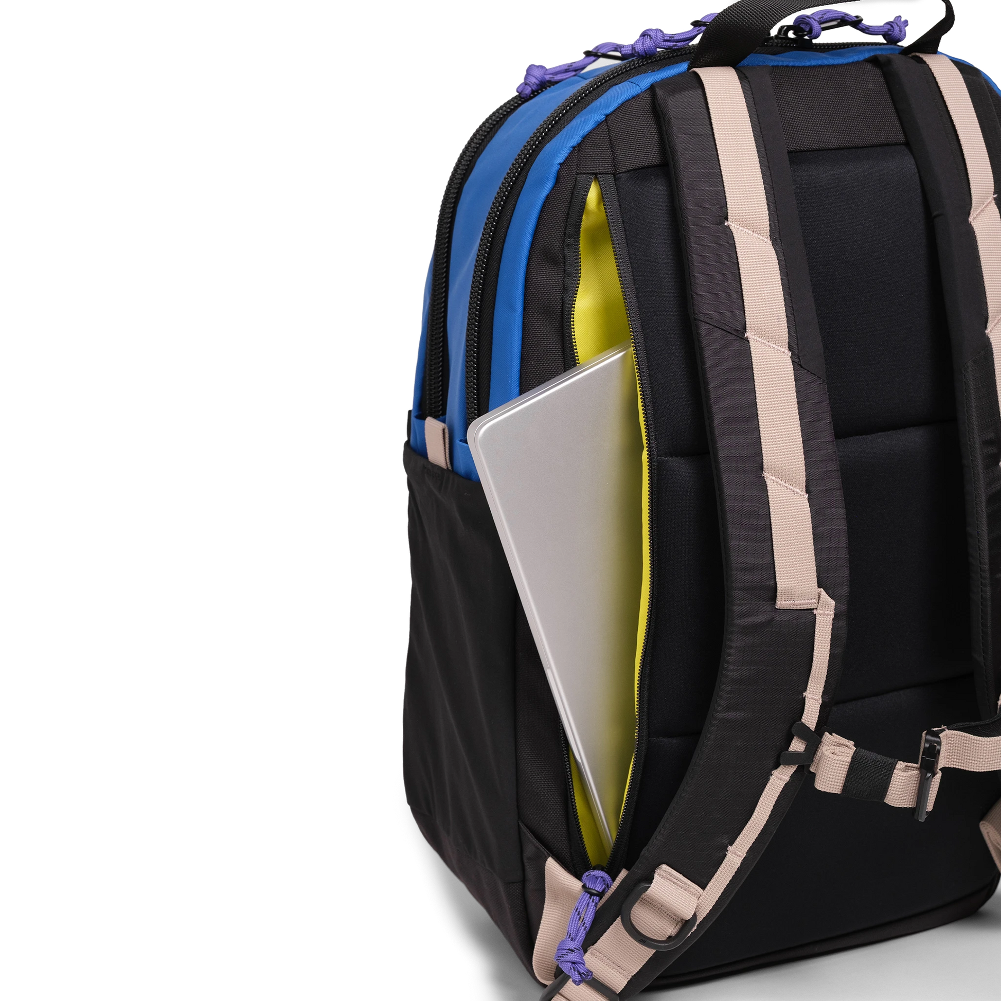 General Laptop Sleeve detail image of Topo Designs Commuter Backpack in "Classic Blue / Bone White"