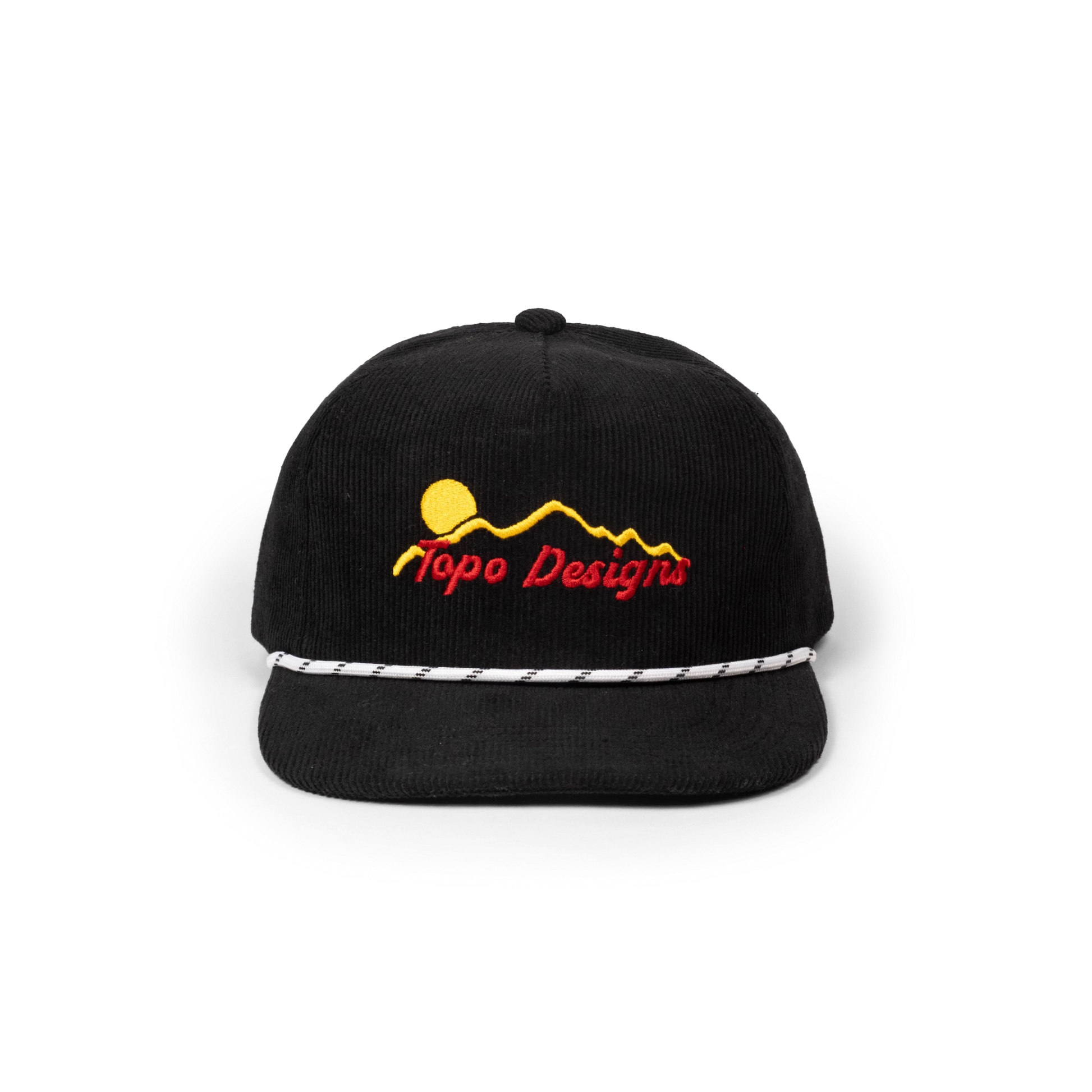 Topo Designs Corduroy Trucker Hat - Mountain Edge in "Black"