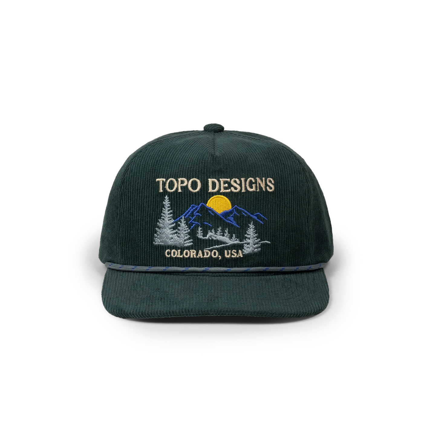 Topo Designs Corduroy Trucker Hat - Pine Ridge in "Forest"