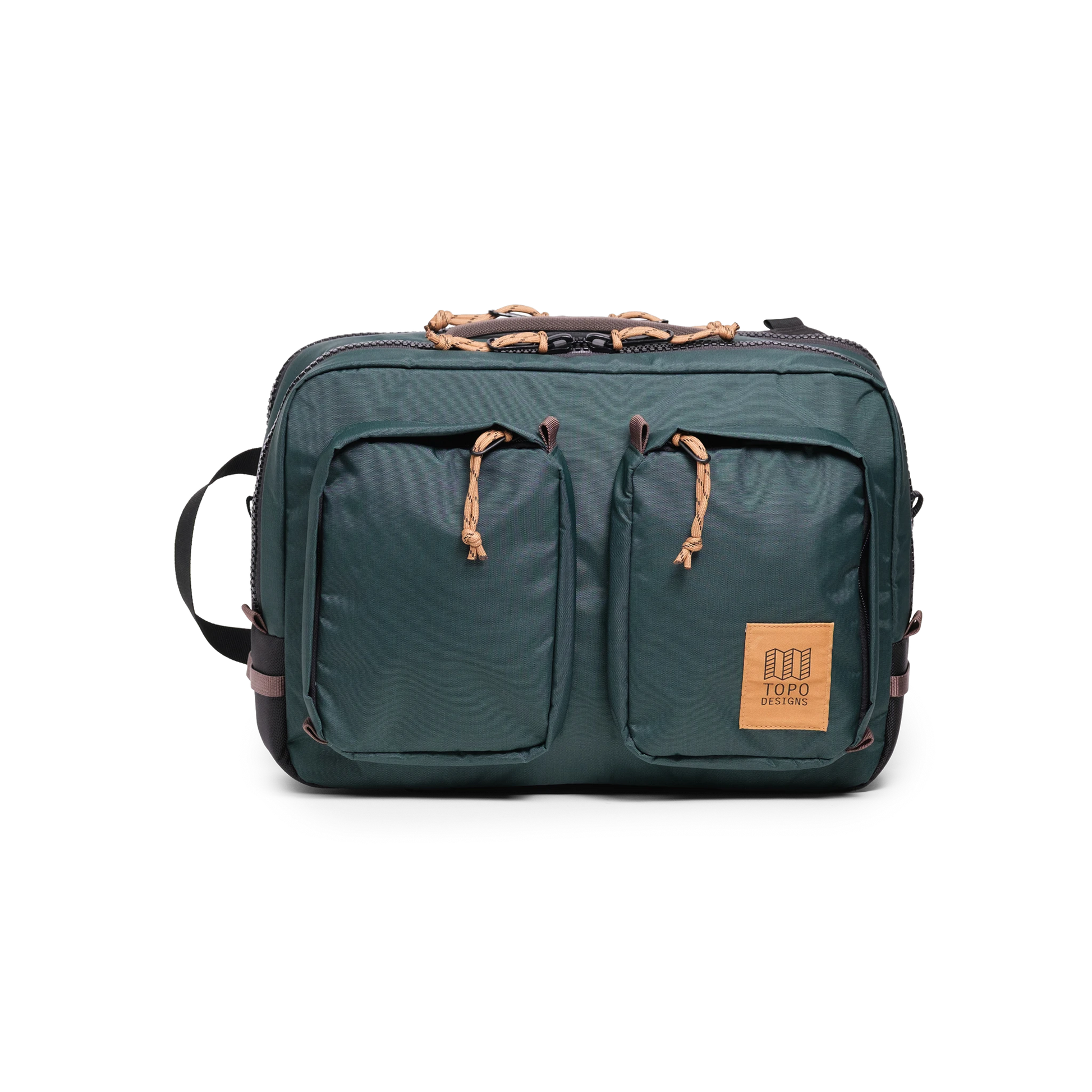 Front View of Topo Designs Global Briefcase in "Woodland / Forest"