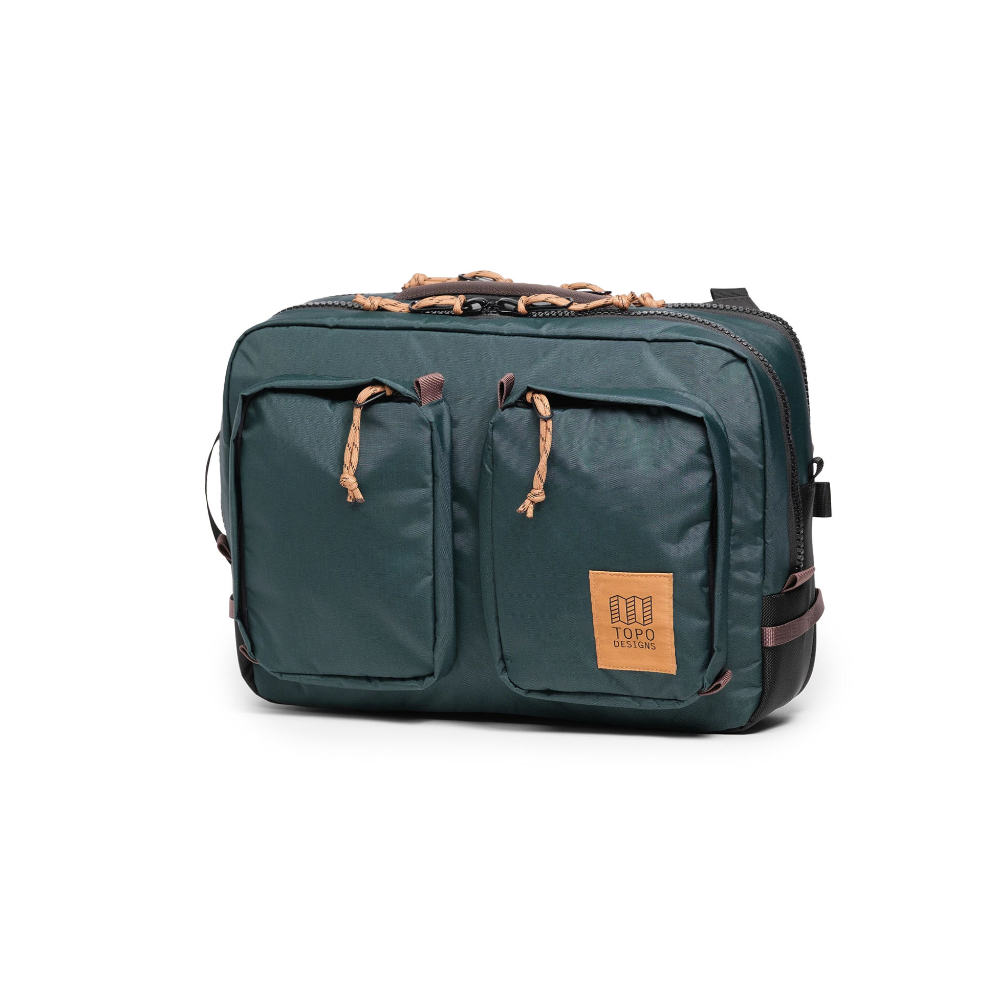 Front View of Topo Designs Global Briefcase in "Woodland / Forest"