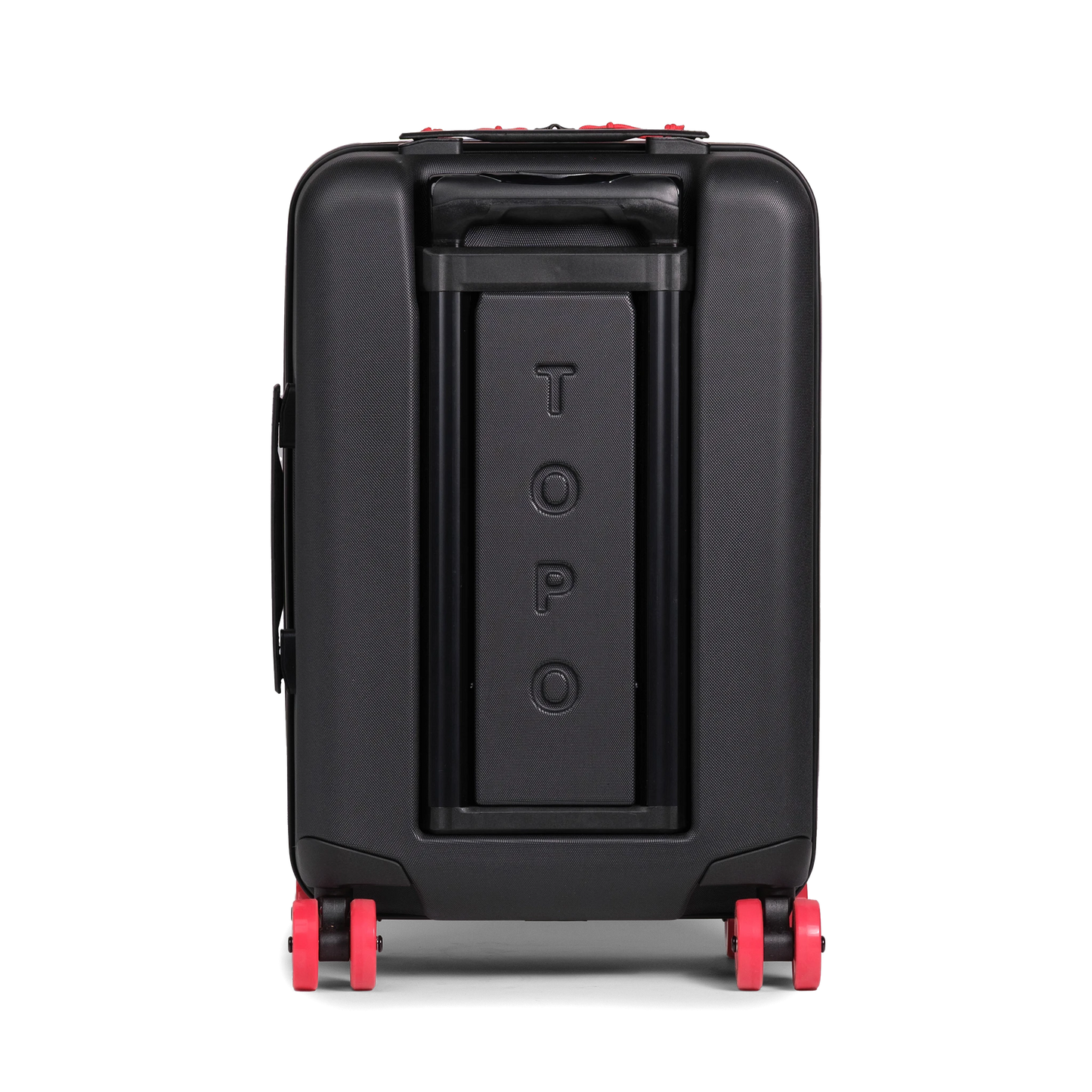 Back view of Topo Designs Global Pro Travel Roller Bag in "Ocean Blue"