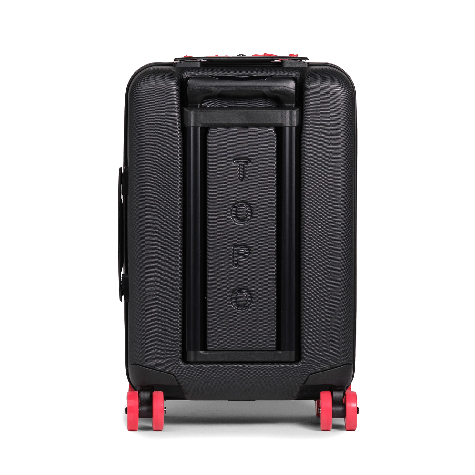 Back view of Topo Designs Global Pro Travel Roller Bag in "Ocean Blue"