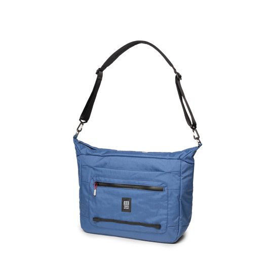 Front view of Topo Designs Global Pro Travel Tote in "Ocean Blue"