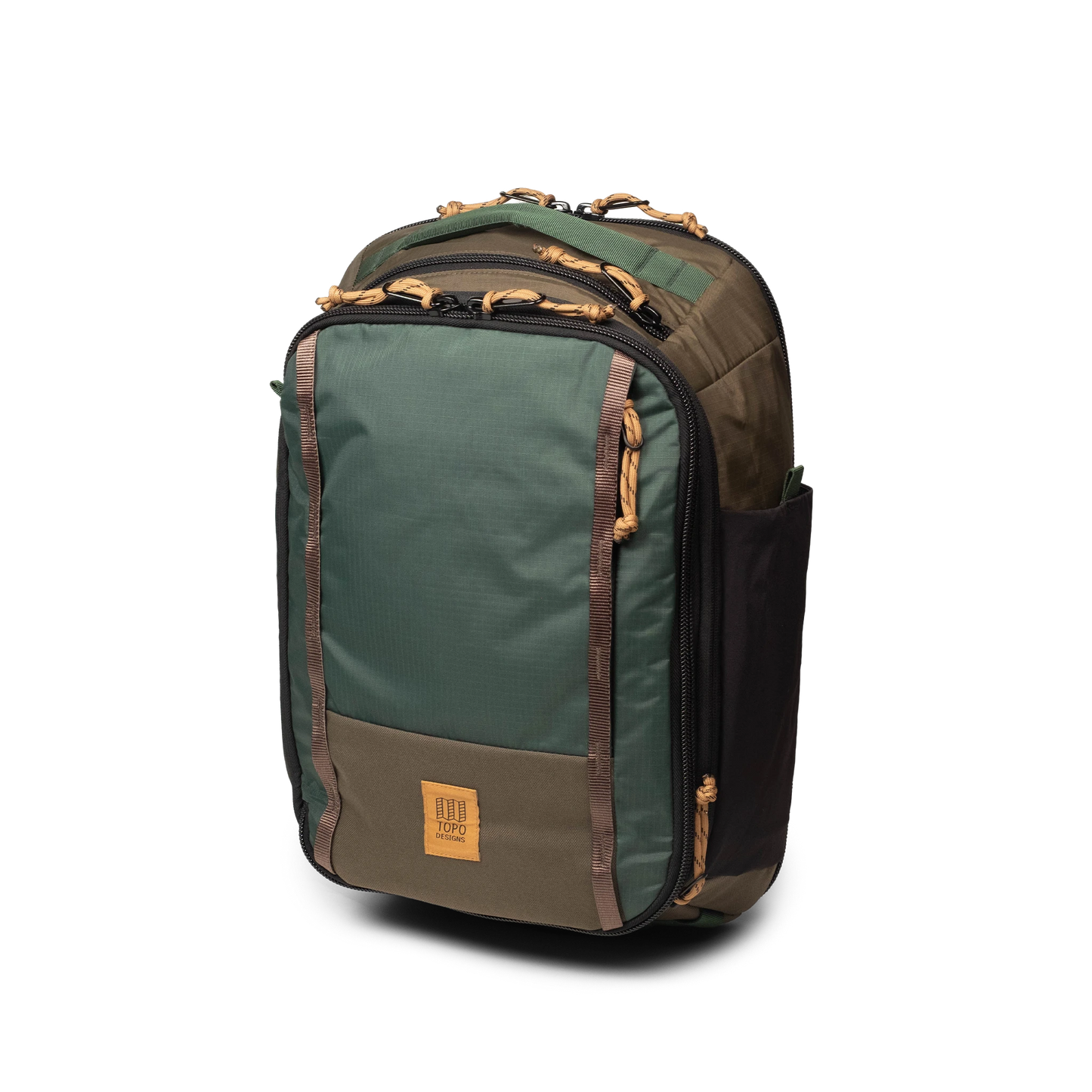 Front View of Topo Designs Global Travel Backpack  in "Woodland / Forest"