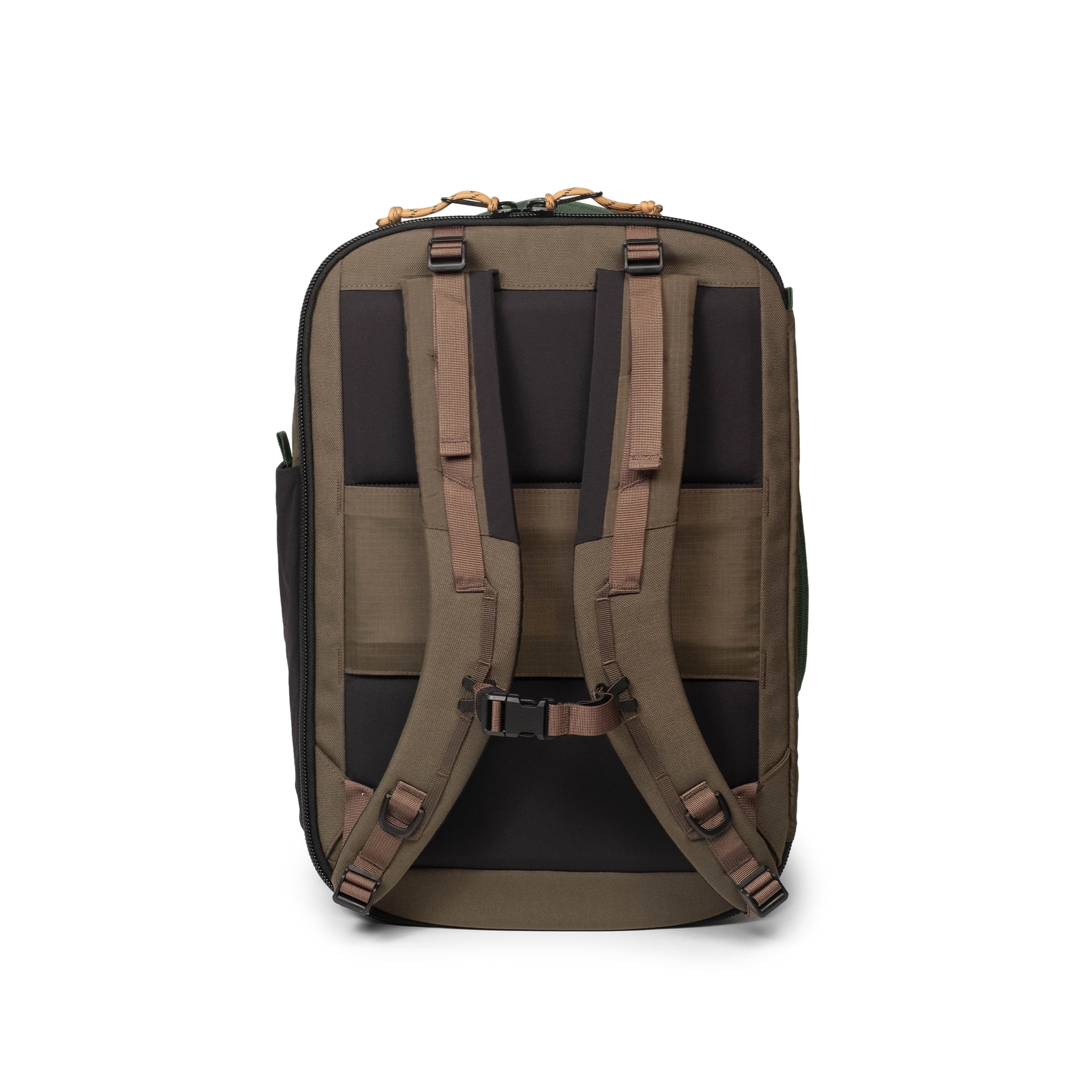 Back View of Topo Designs Global Travel Backpack  in "Woodland / Forest"