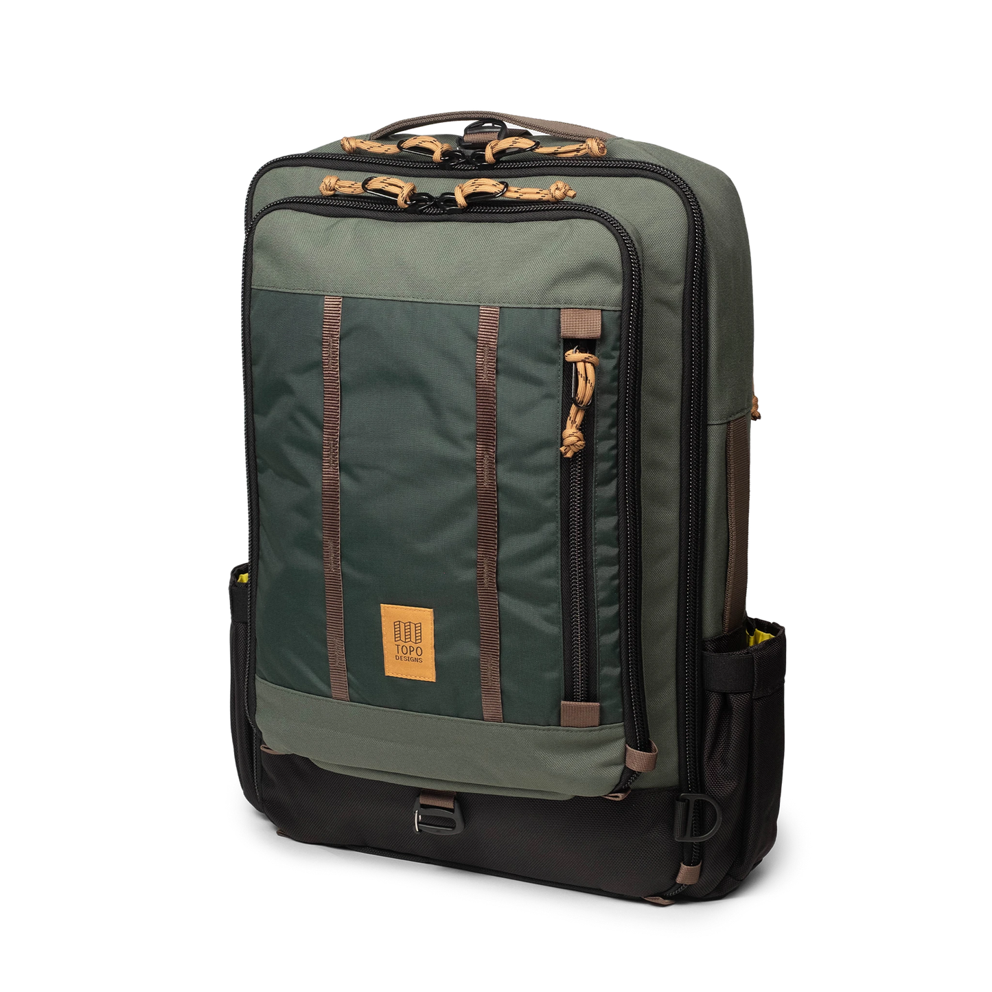 Topo Designs Global Travel Bag 30L Durable Carry On Convertible Laptop Travel Backpack in "Woodland / Forest".