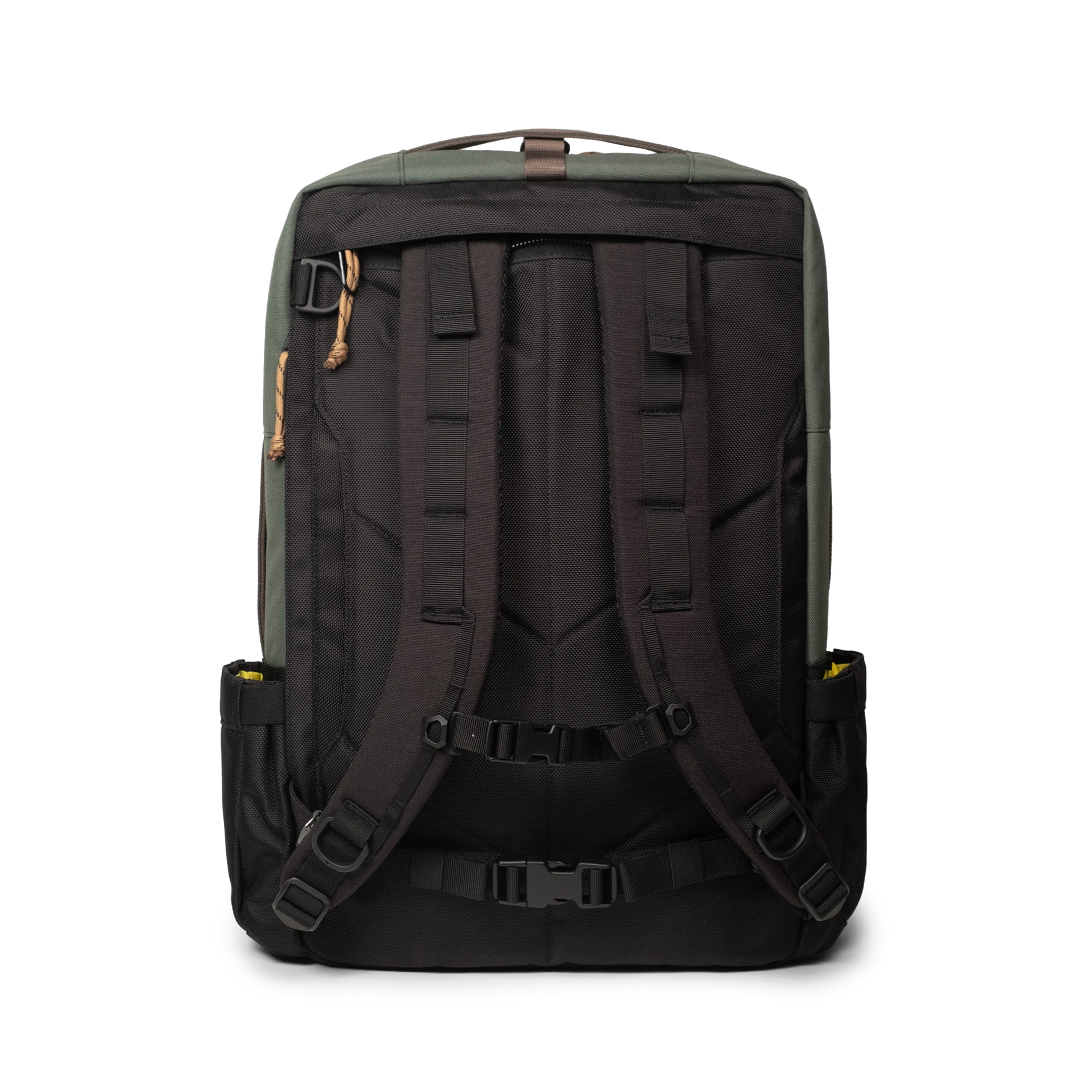 Topo Designs Global Travel Bag 30L Durable Carry On Convertible Laptop Travel Backpack in "Woodland / Forest".