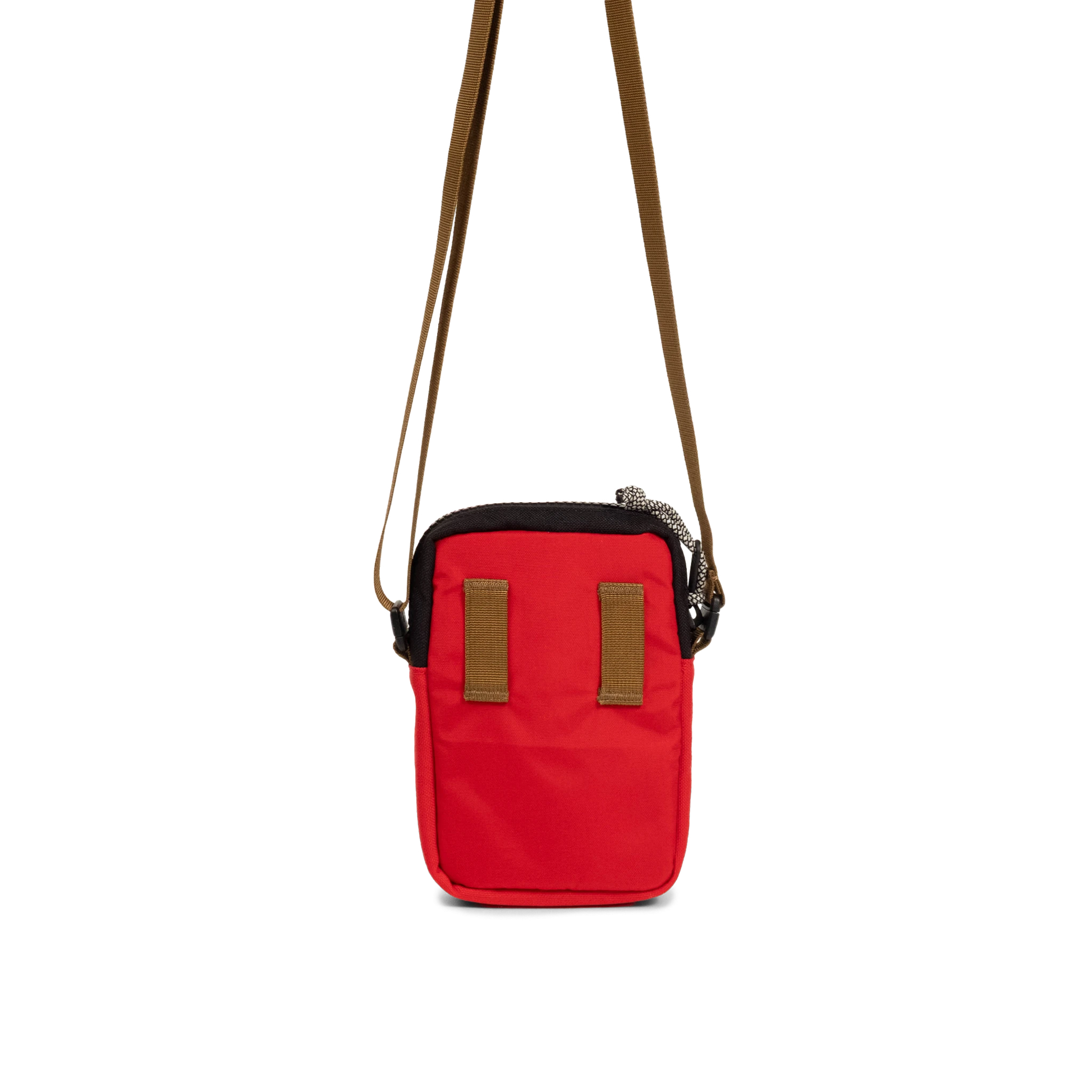 Back View of Topo Designs Mini Shoulder Bag in "Maroon / Salsa"