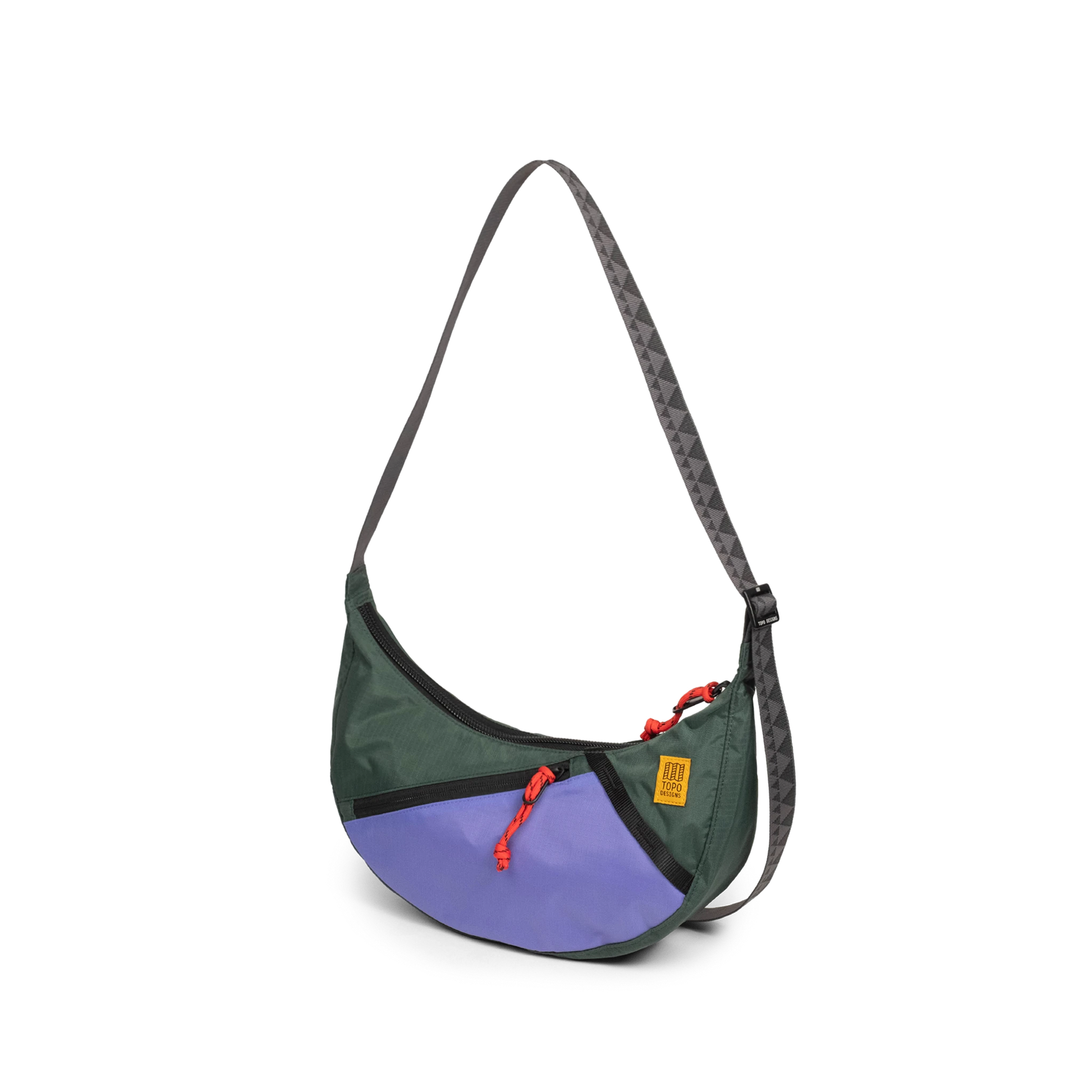 Front View of Topo Designs Moonlight Crossbody Bag in "Very Peri / Forest"
