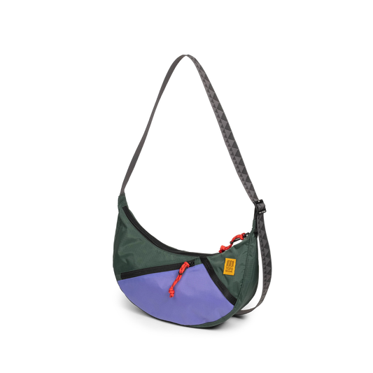 Front View of Topo Designs Moonlight Crossbody Bag in "Very Peri / Forest"