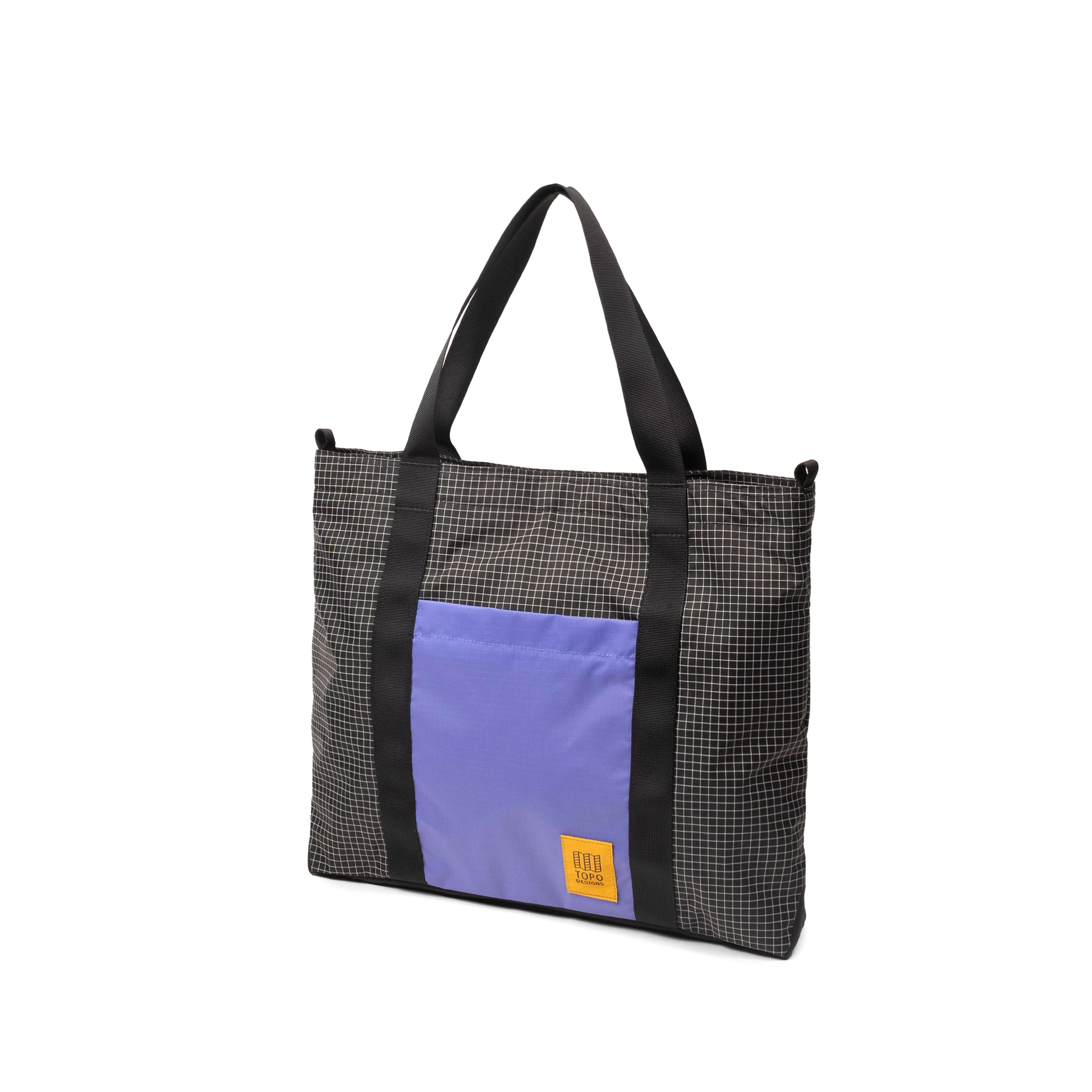 Front view of Topo Designs Mountain Essential Tote in "Grid / Very Peri"