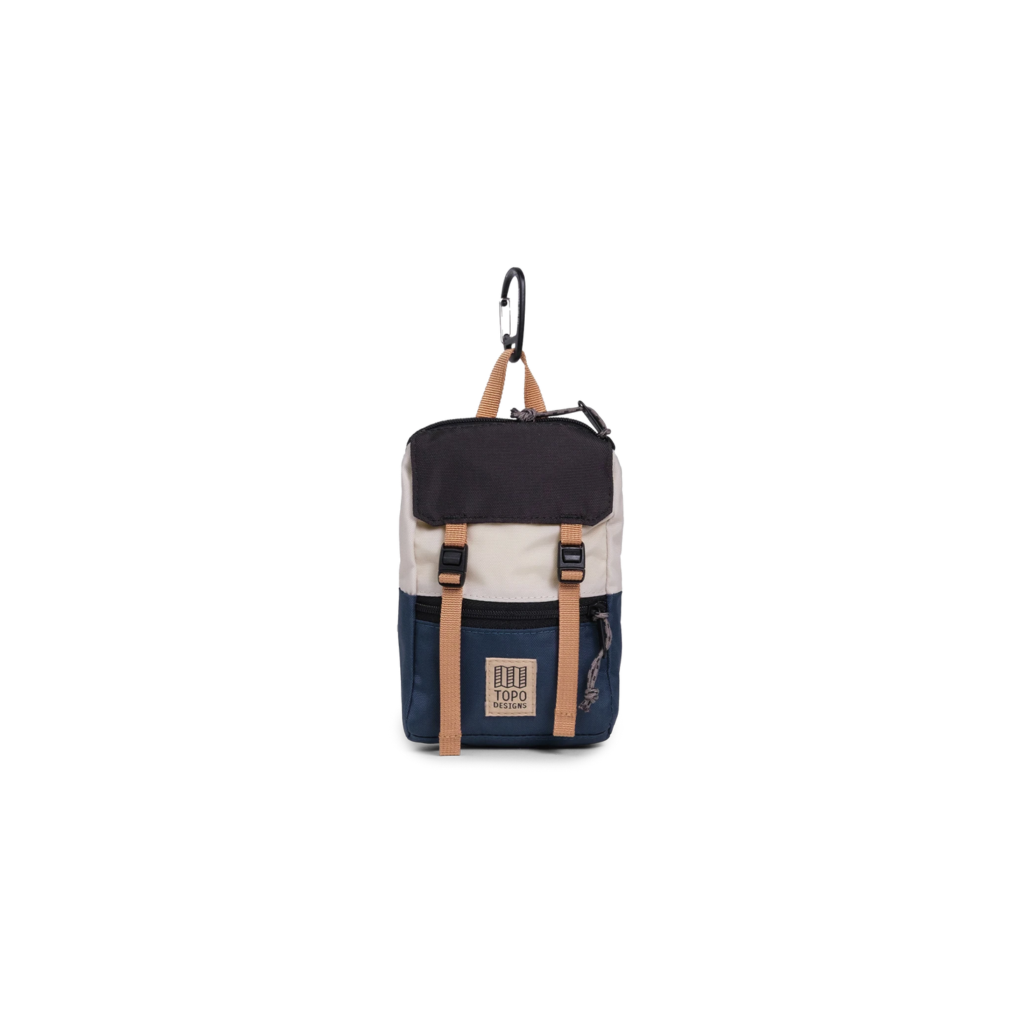 Front View of Topo Designs Rover Pack Micro in "Bone White / Pond Blue"