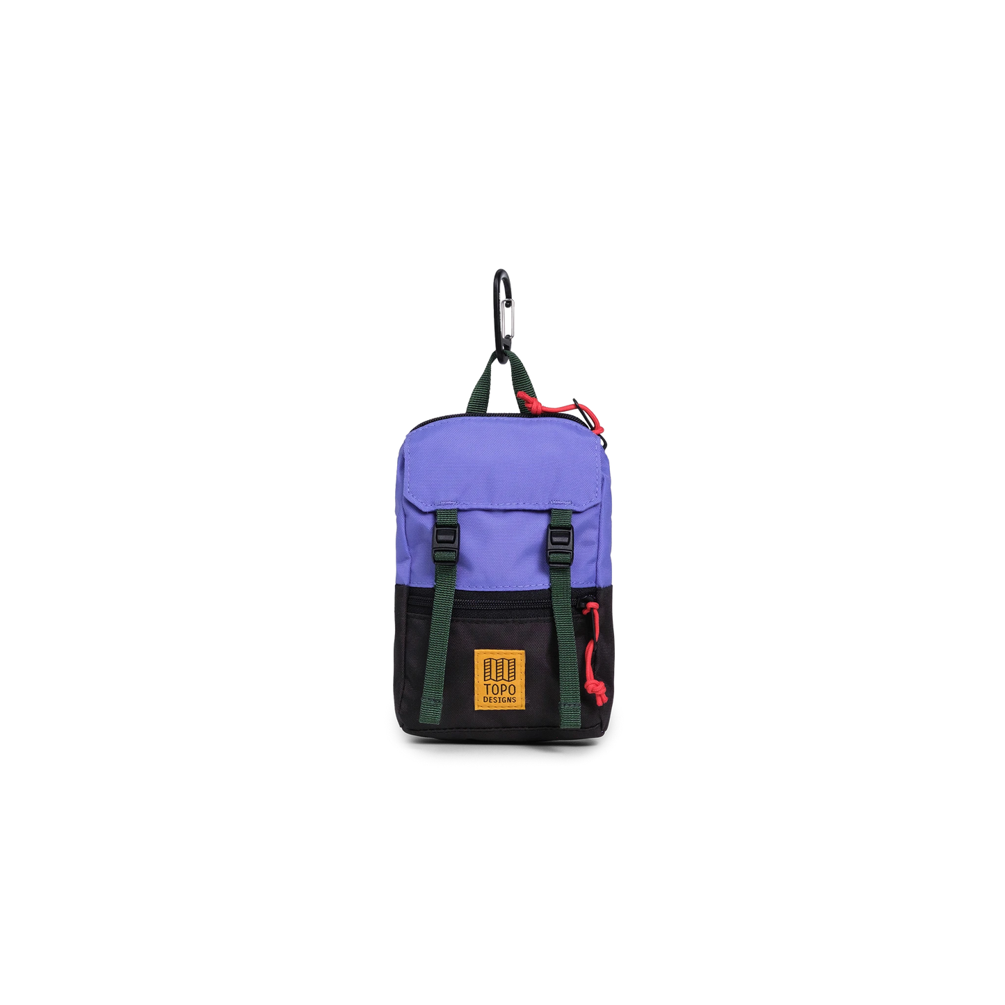 Front View of Topo Designs Rover Pack Micro in "Very Peri / Forest"