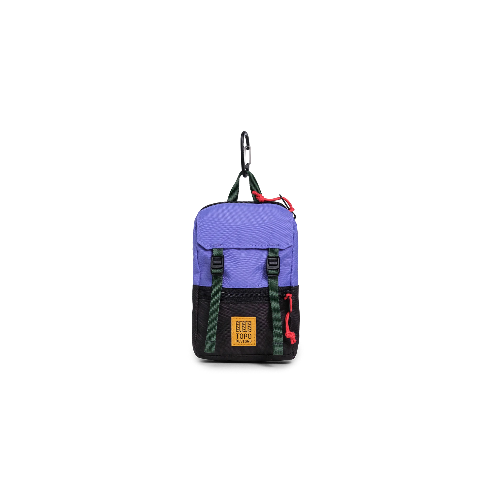 Front View of Topo Designs Rover Pack Micro in "Very Peri / Forest"