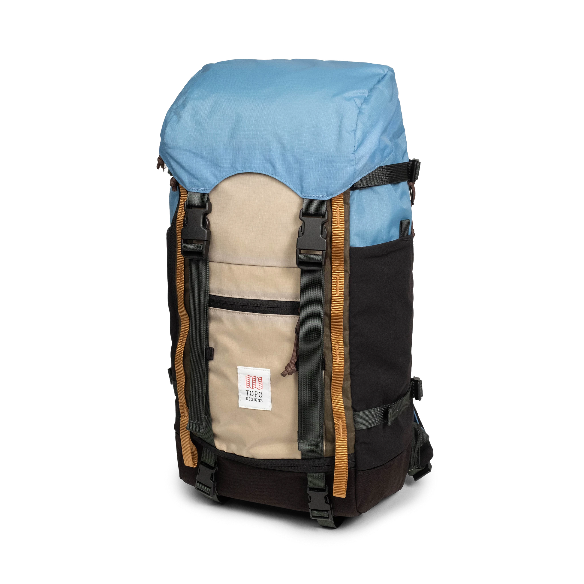 Front View of Topo Designs Rover Trail Pack 22L in "River Blue / Cobblestone"
