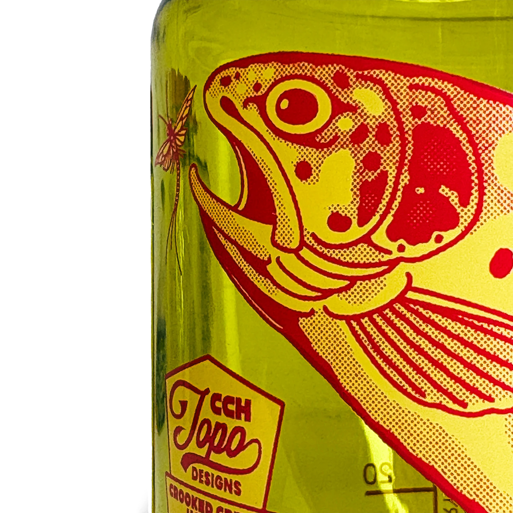 Detail image of Topo Designs x CCH x Pine Printshop Nalgene Water Bottle in "Endive"
