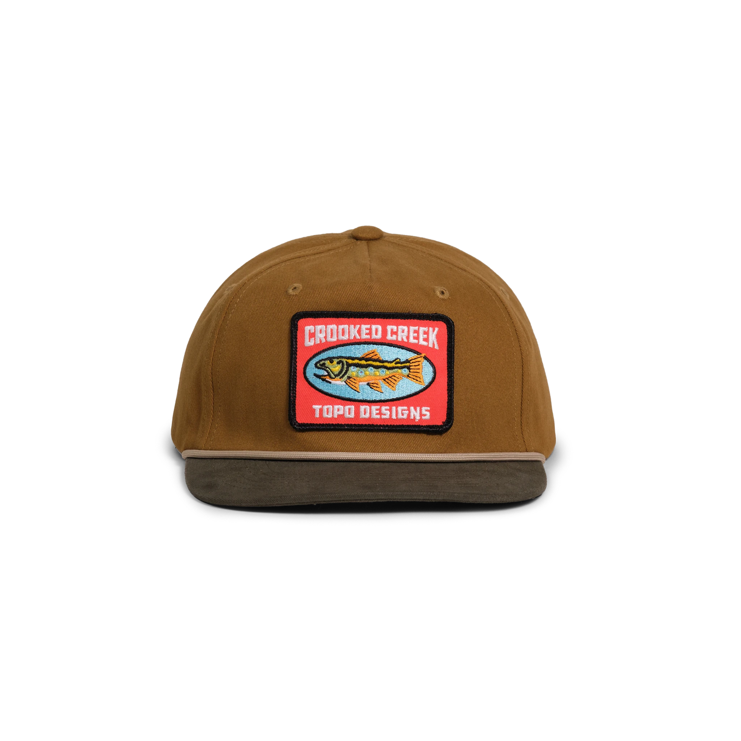 Front shot of Topo Designs x CCH x Pine Printshop Rope Cap in "Stuttgart"
