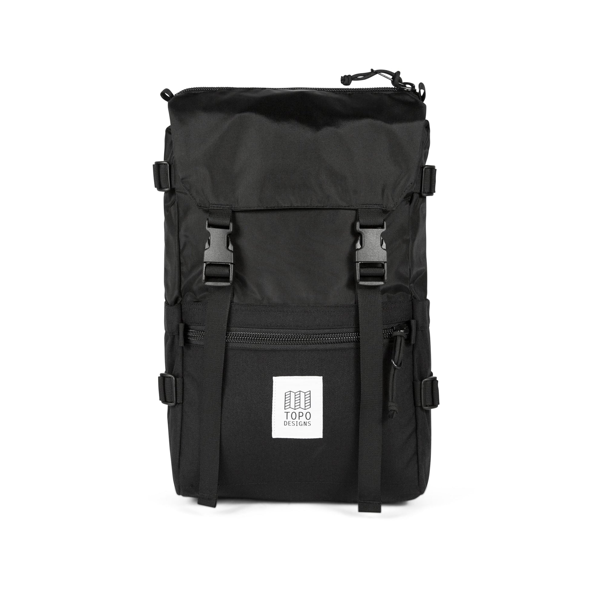 Front Product Shot of the Topo Designs Rover Pack Classic in "Black / Black".
