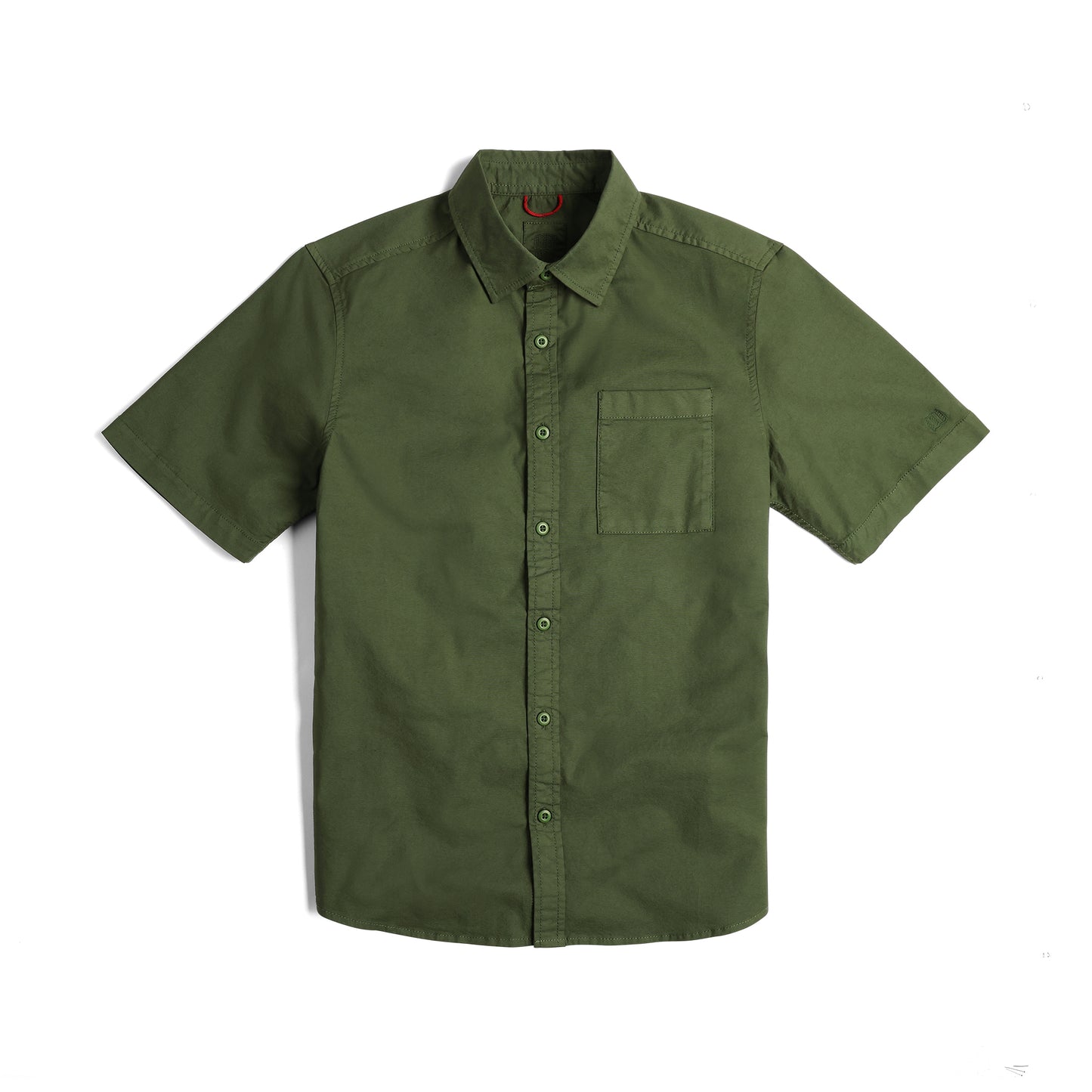 Front View of Topo Designs Dirt Desert Shirt Ss - Men's in "Olive"