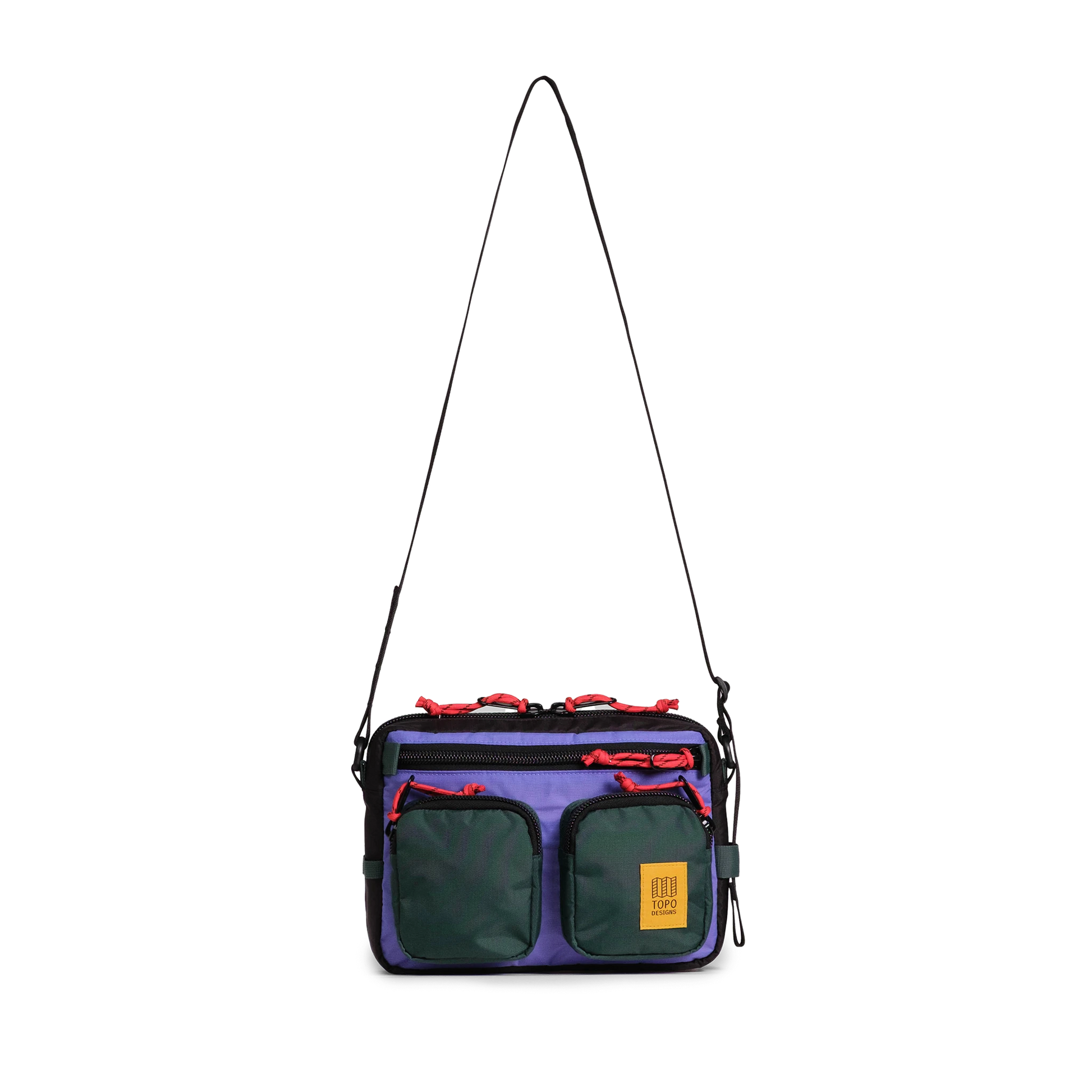 Front view of Topo Designs Block Bag in "Very Peri / Forest"