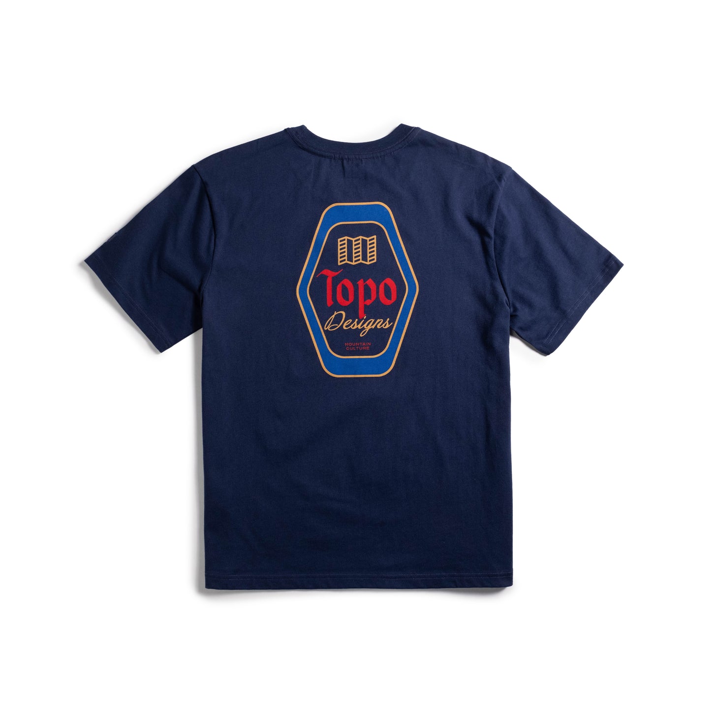 Front flat lay white background image of Topo Designs Draft Tee - Men's in "Midnight"