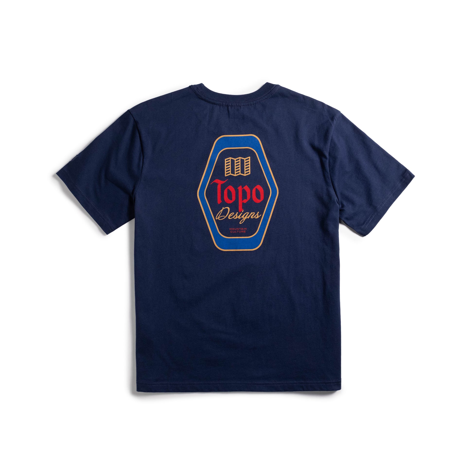 Front flat lay white background image of Topo Designs Draft Tee - Men's in "Midnight"