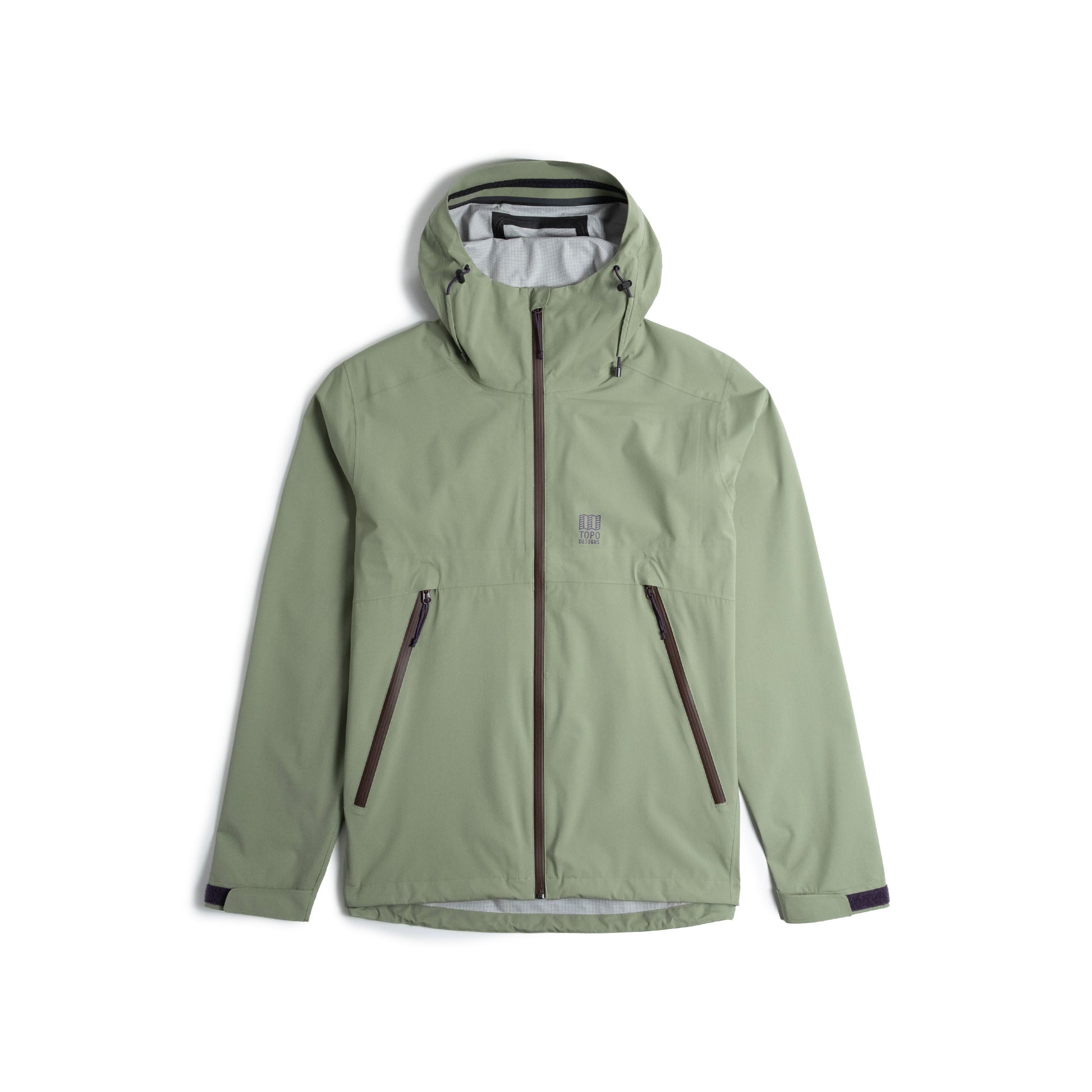Front View of Topo Designs Global Jacket - Men's in "Oil Green"
