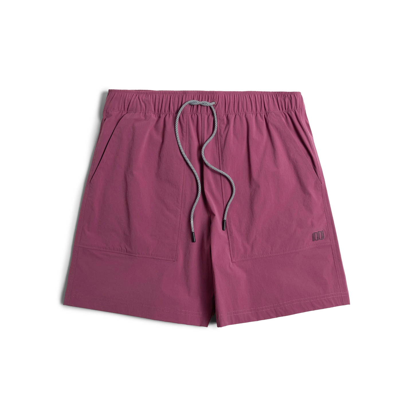 Front shot of Topo Designs Men's Mesa Shorts in "Damson"