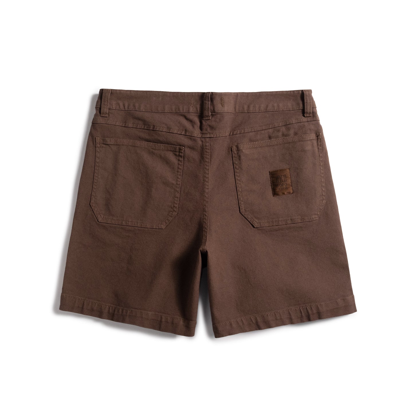 Back white background image of Topo Designs Utility Shorts - Men's in "Desert Palm"