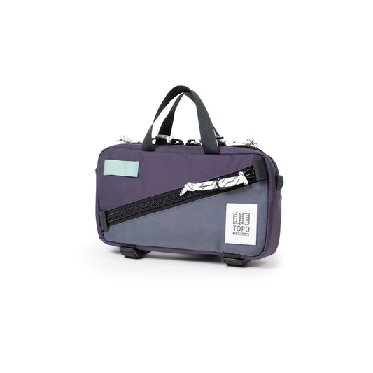 Quarter View of Topo Designs Mini Quick Pack in "Nightshade / Slate"