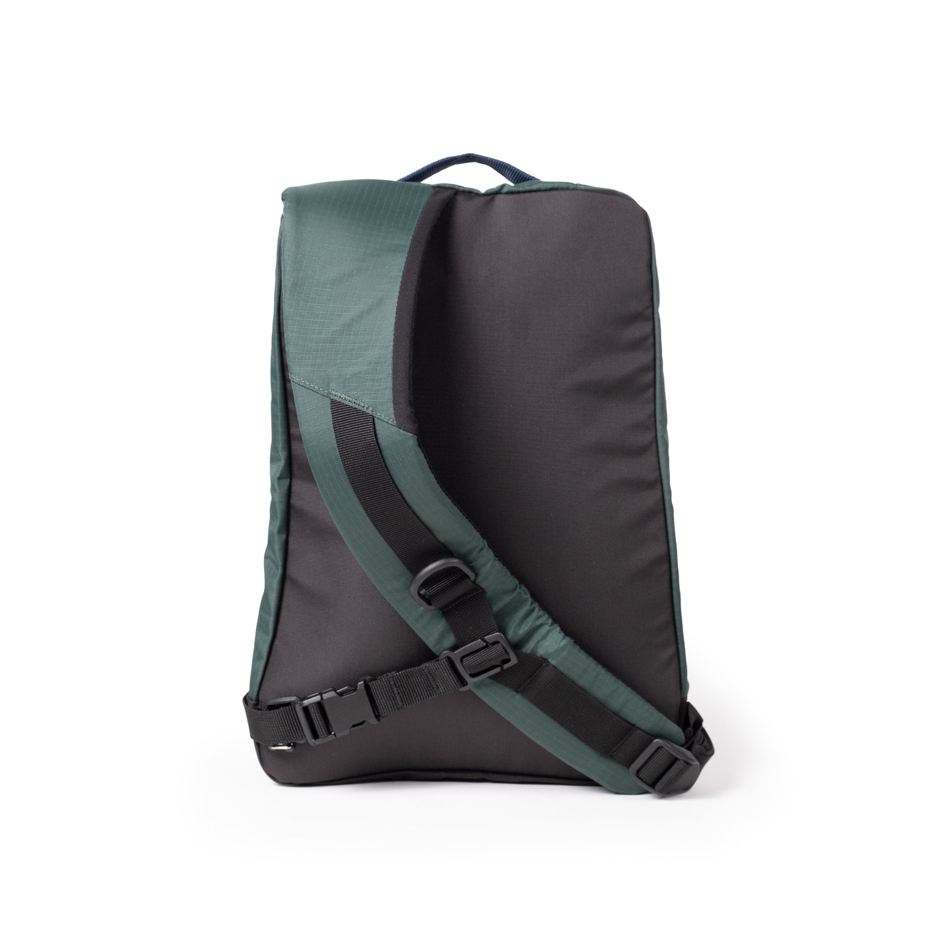 BackView of Topo Designs Mountain Sling Bag in "Forest / Bone White"