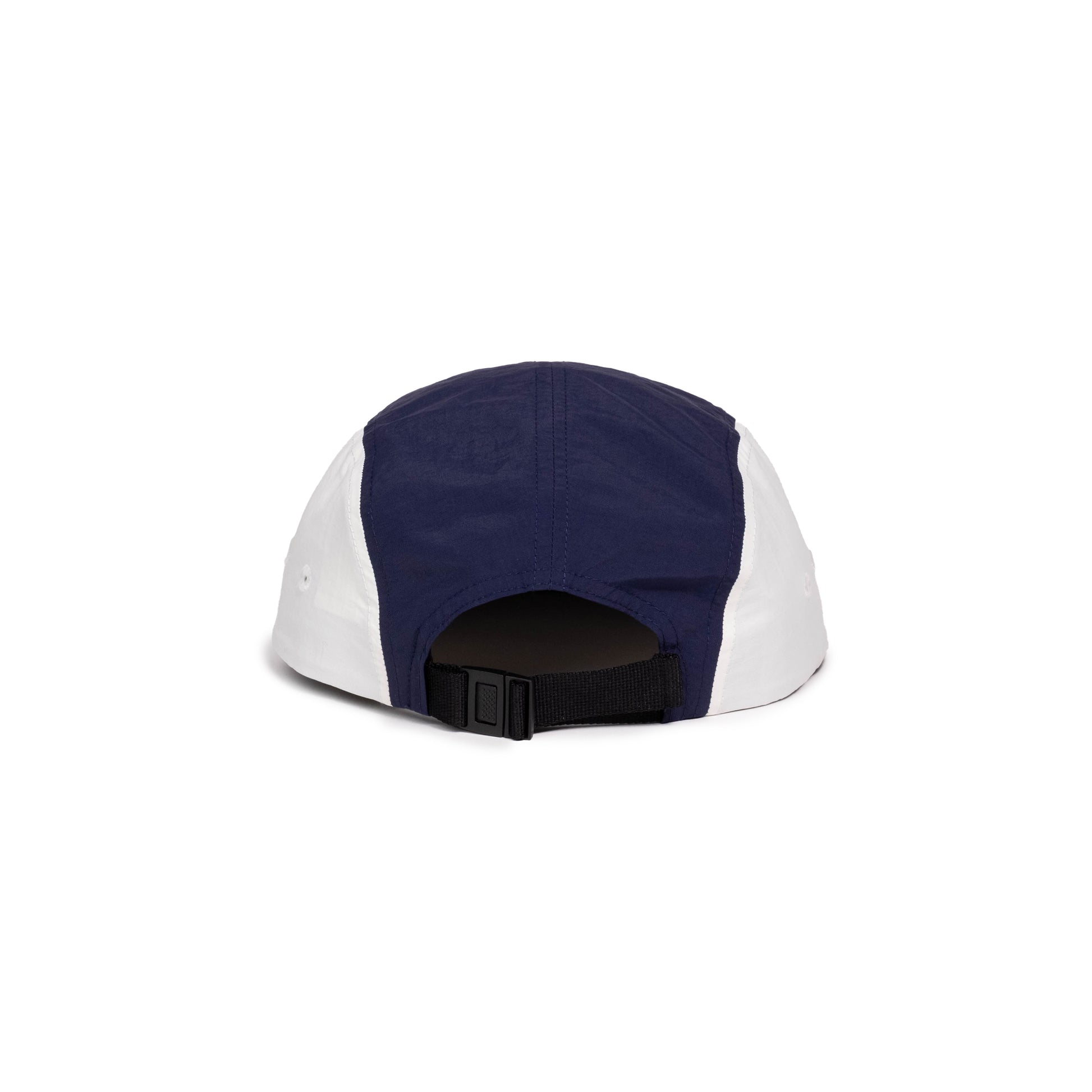Back white background image of Topo Designs Global Hat in "Cobalt / Midnight"
