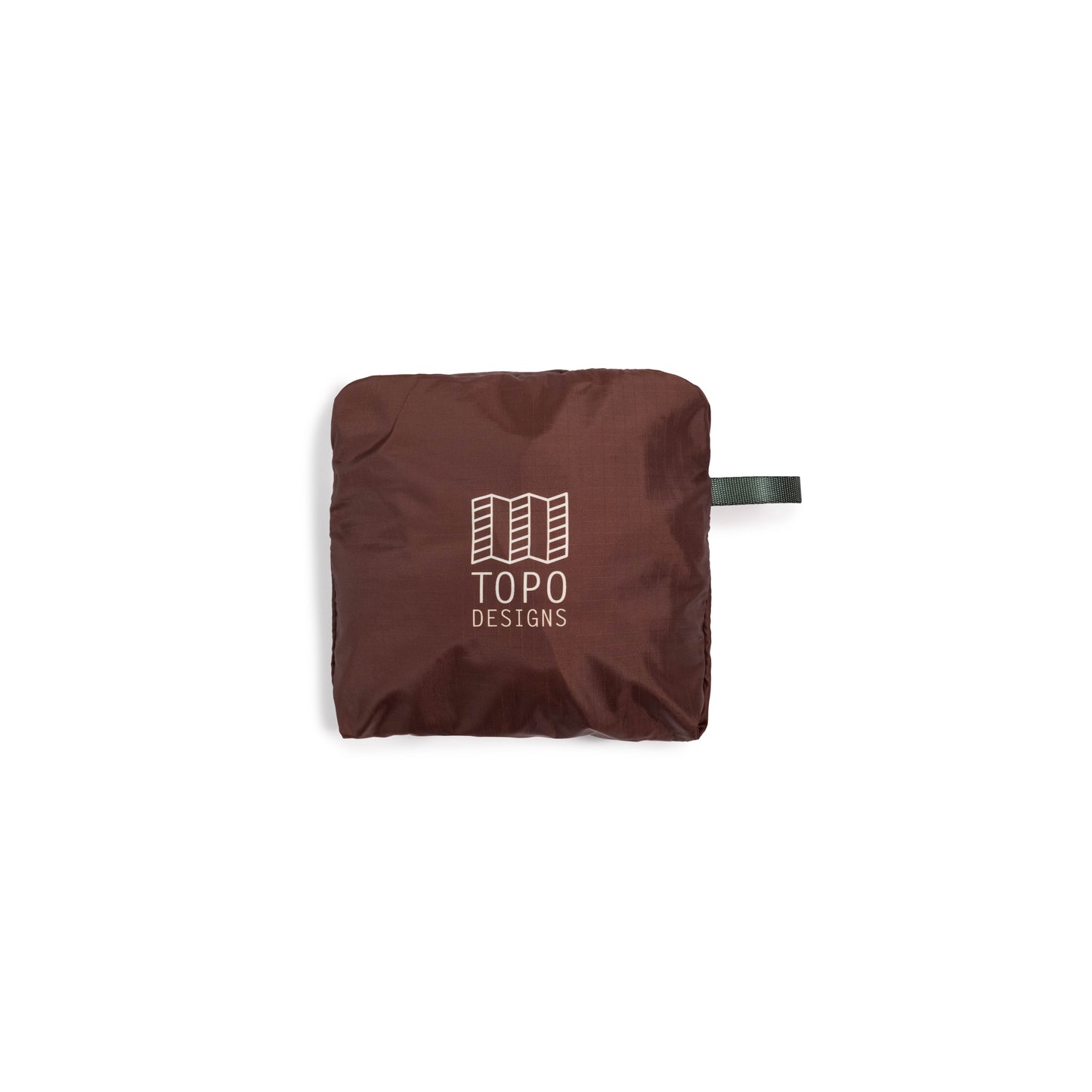Shot of Topo Designs Packable Tote in "Desert Palm" packed in bag