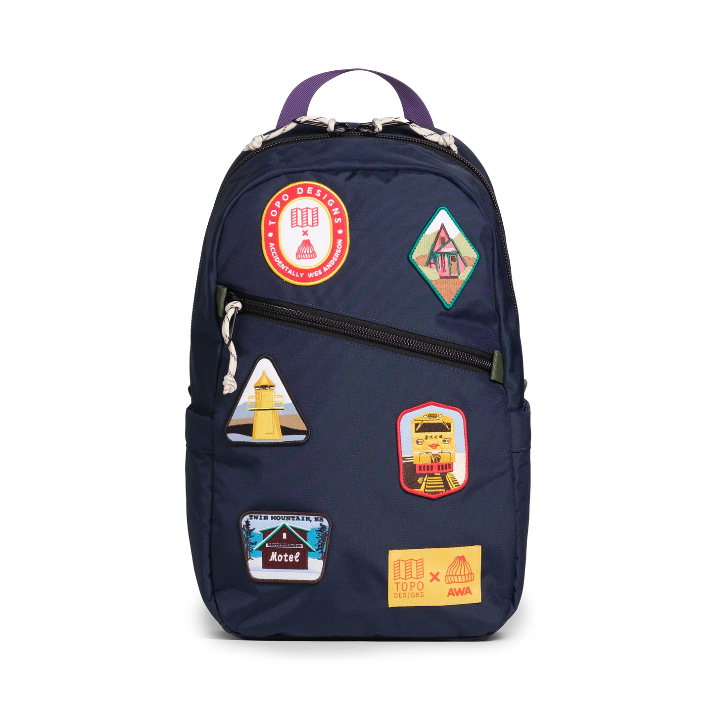 Front image of the Topo Designs x AWA Light Pack in "Navy / Navy"