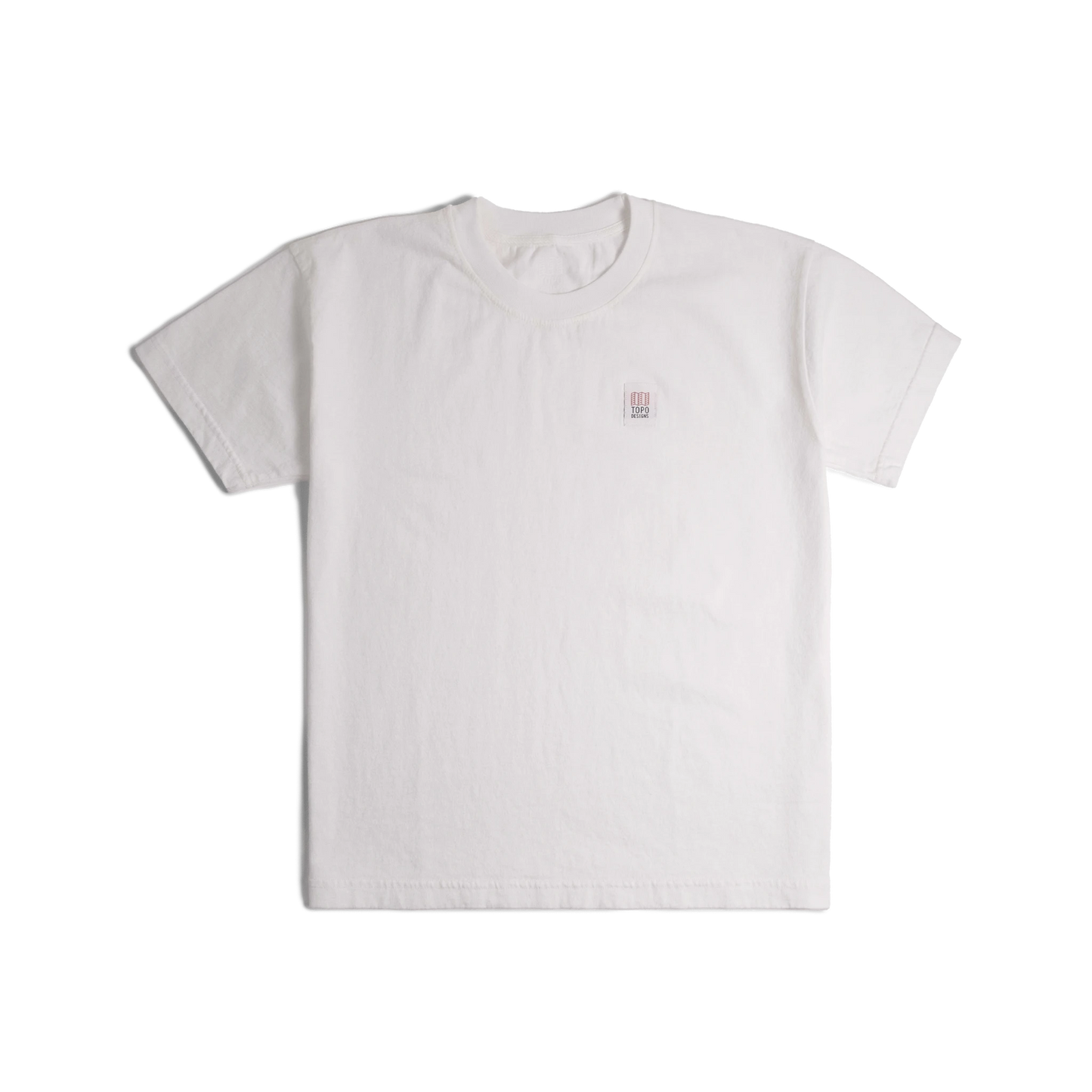 Front image of Topo Designs x Soft Goods Label Tee in "White"