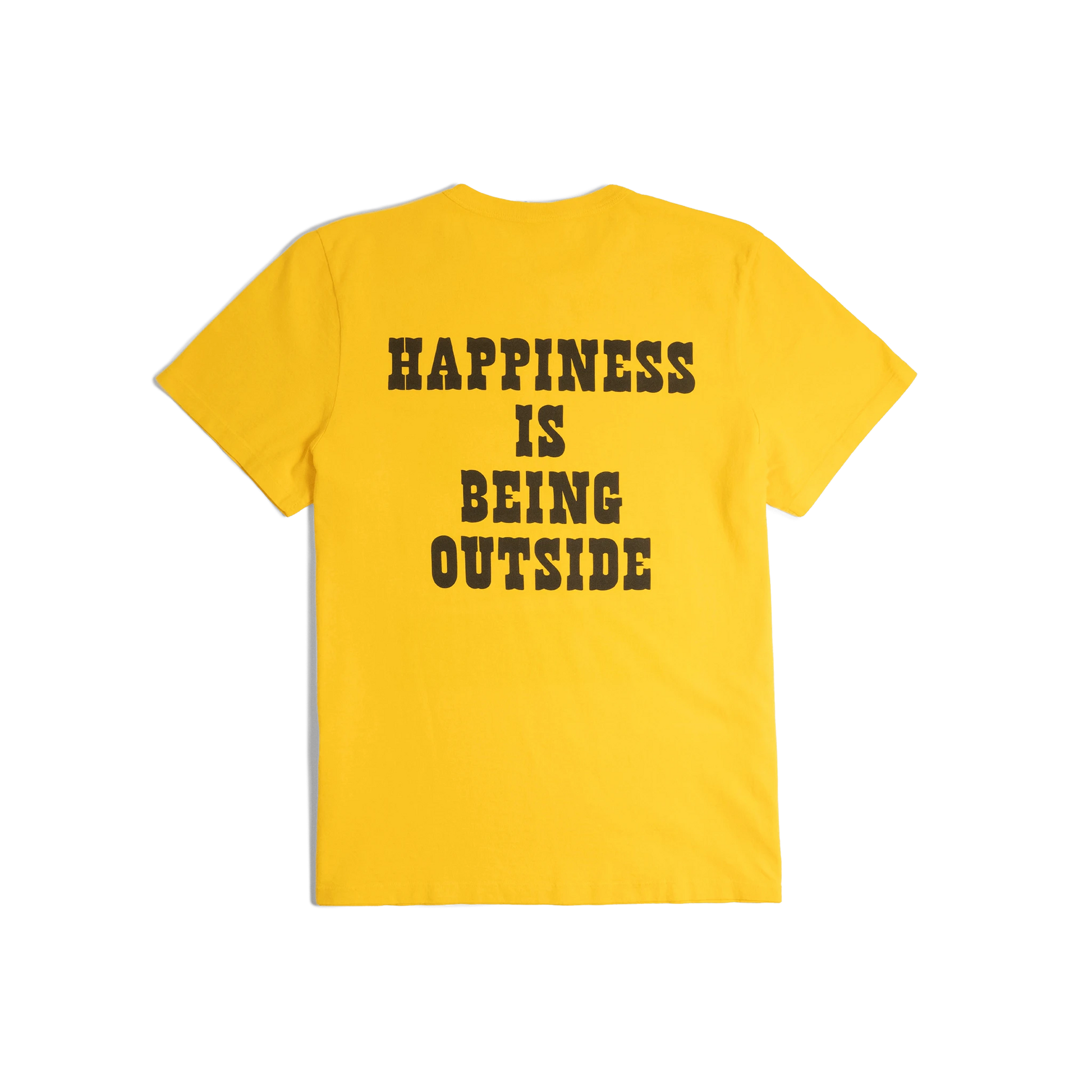 General back image of Topo Designs x TSPTR Being Outside Tee in "Yellow"