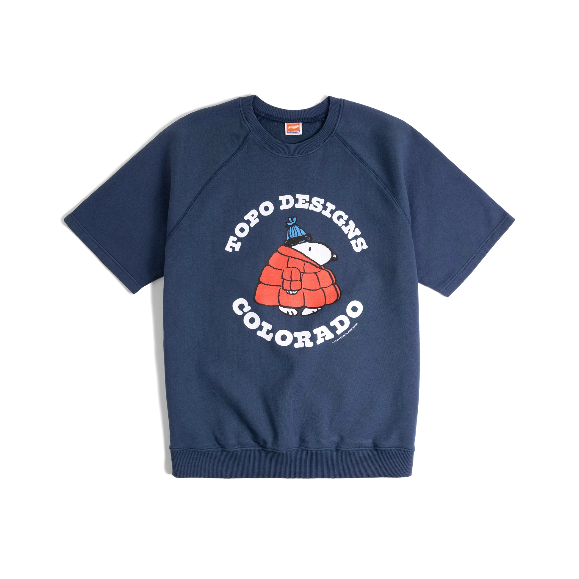 General front image of Topo Designs x TSPTR Puffy Coat Sweatshirt in "Navy"