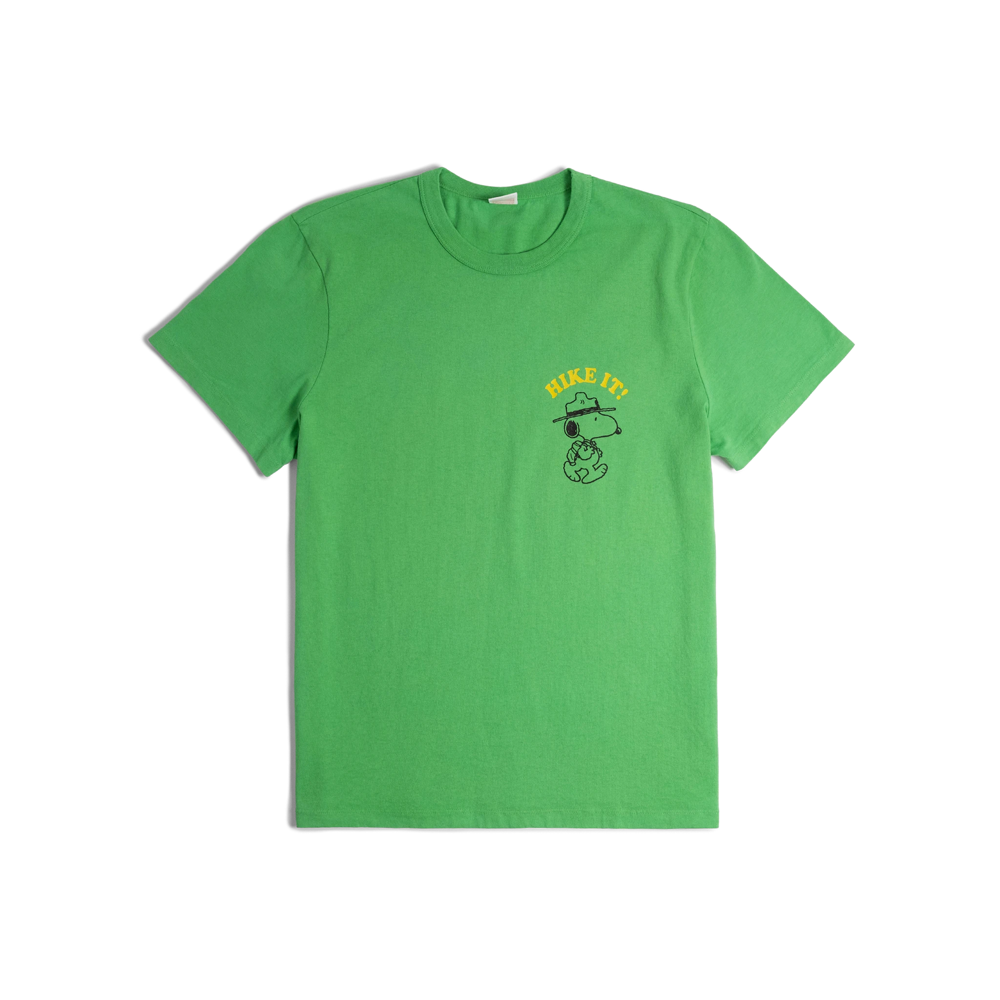 General front image of Topo Designs x TSPTR Hike It Tee in "Green"