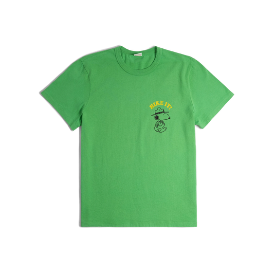 General front image of Topo Designs x TSPTR Hike It Tee in "Green"
