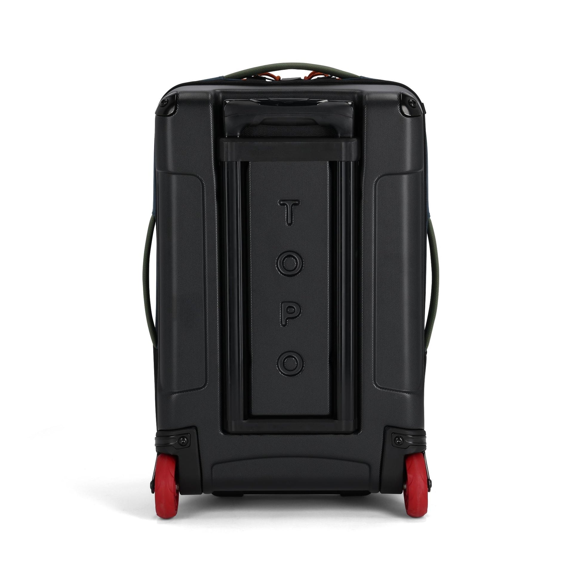 Back View of Topo Designs Global Travel Bag Roller in "Olive / Dark Khaki"